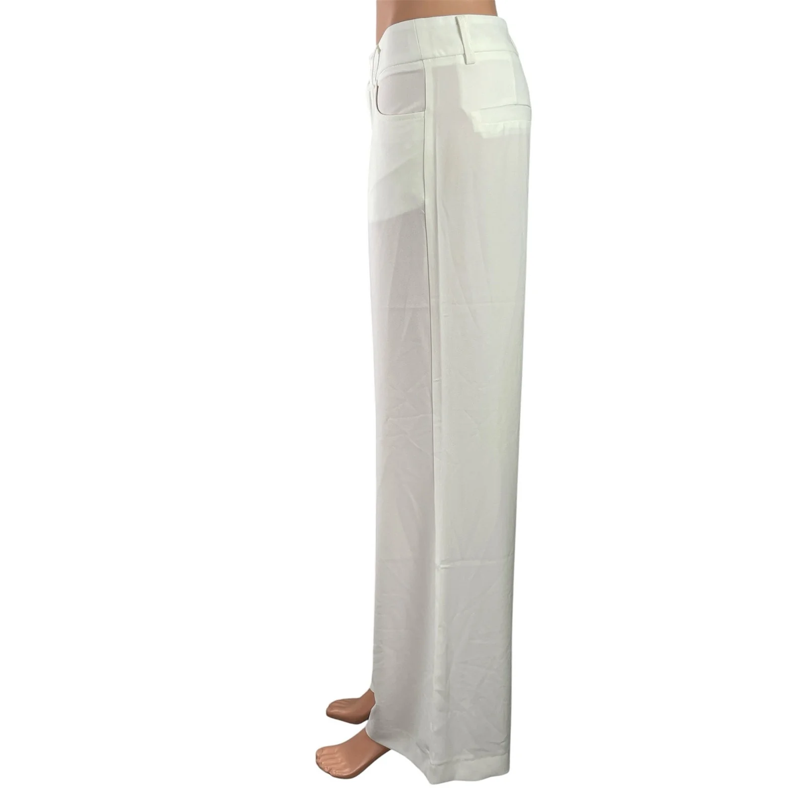 NEW Perfect Corset Women's White High Rise Wide Leg Straight Trousers Pants S - Image 2