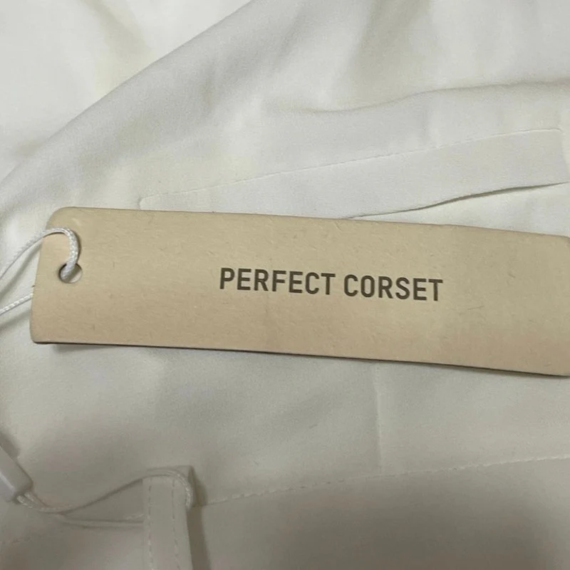 NEW Perfect Corset Women's White High Rise Wide Leg Straight Trousers Pants S - Image 4