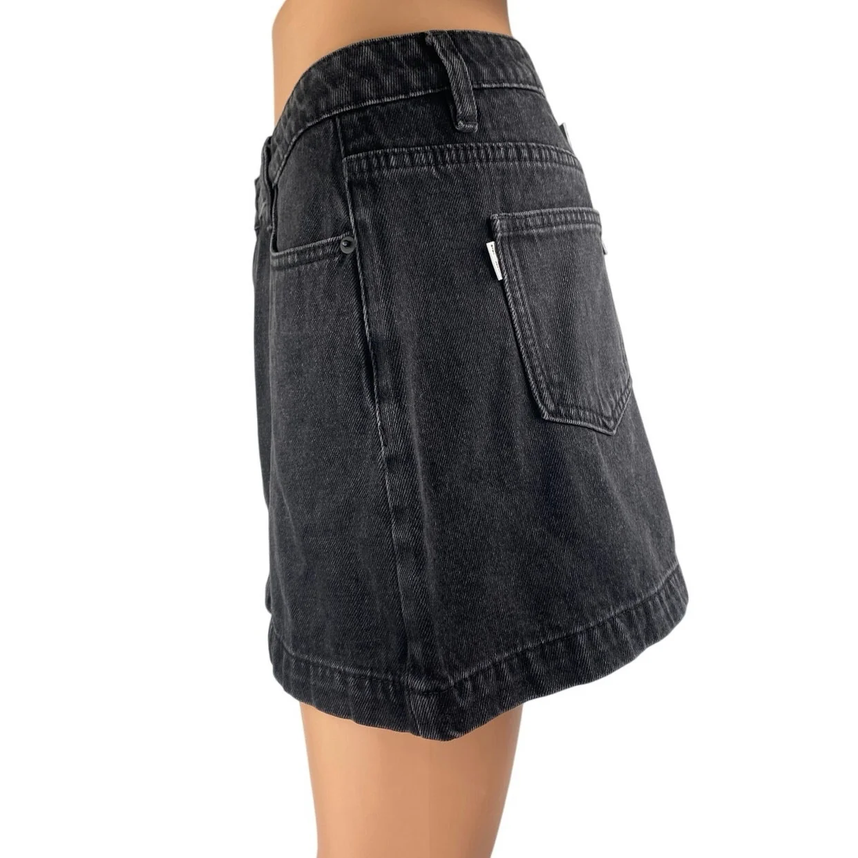 NEW Princess Polly Women Black High Waisted A Line Mini Denim Jean Skirt Size 8 - Image 2