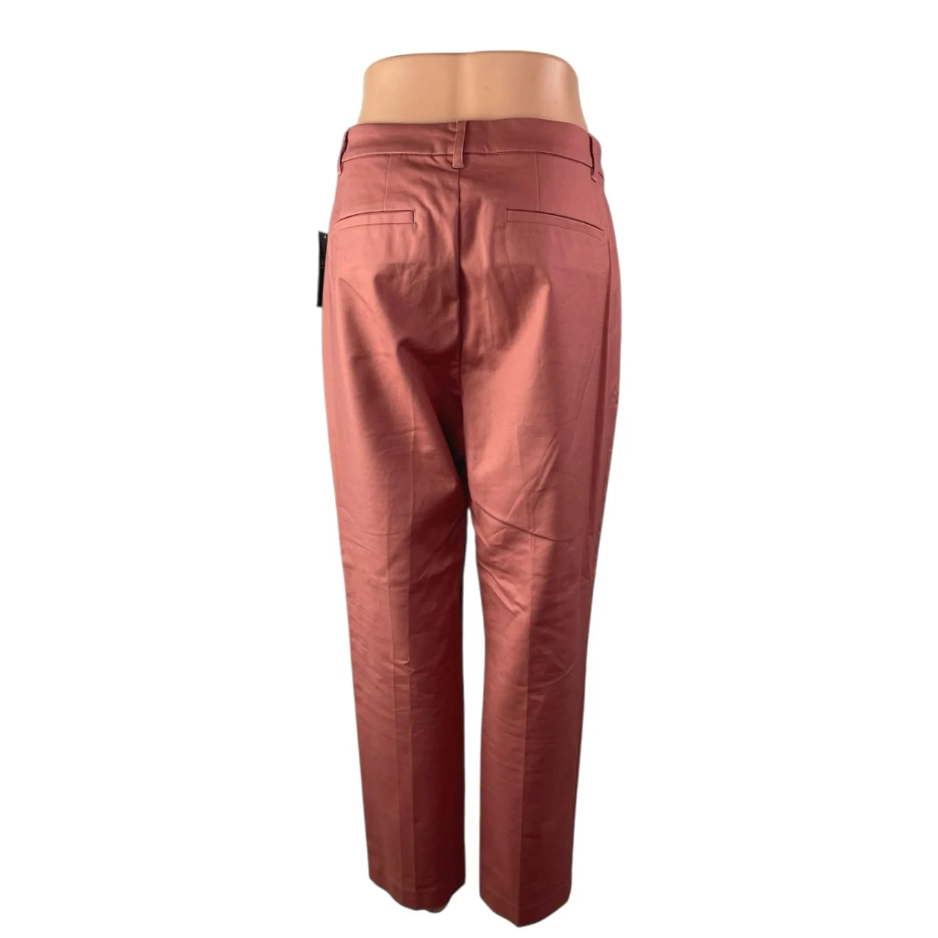 NEW Ralph Lauren Pink Satin High Waisted Straight Trousers Dress Pants Size 12 - Image 3