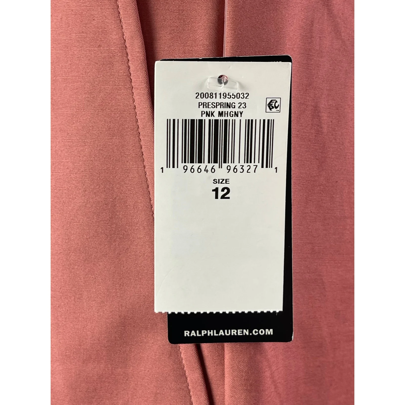 NEW Ralph Lauren Pink Satin High Waisted Straight Trousers Dress Pants Size 12 - Image 4