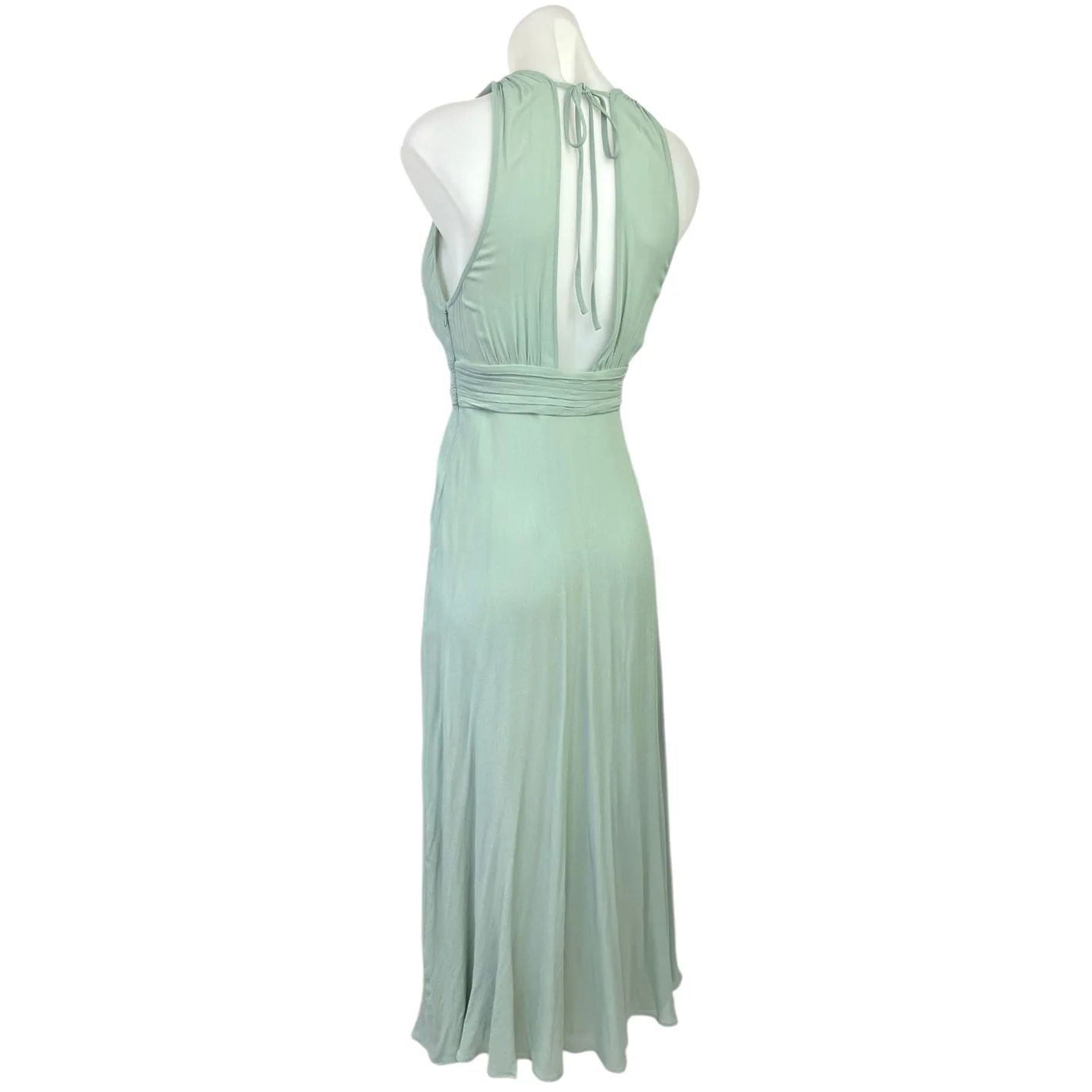 NEW Reformation Green Rosalind Halter Plunge V Cocktail A Line Maxi Dress Size 2 - Image 6