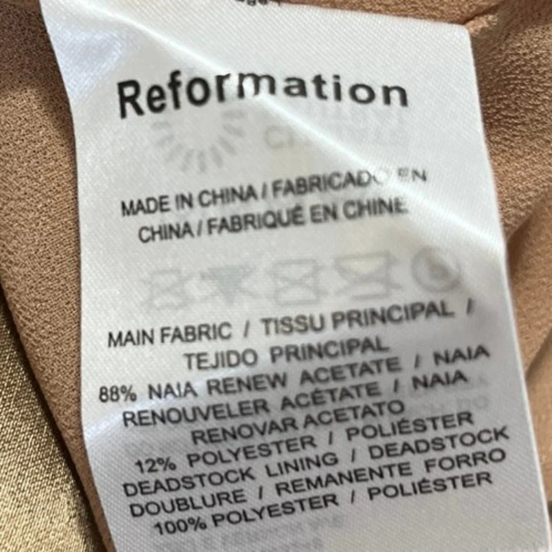 NEW Reformation Valora Gold Silk Satin Halter Tie Midi Maxi Cami Slip Dress 10 - Image 5