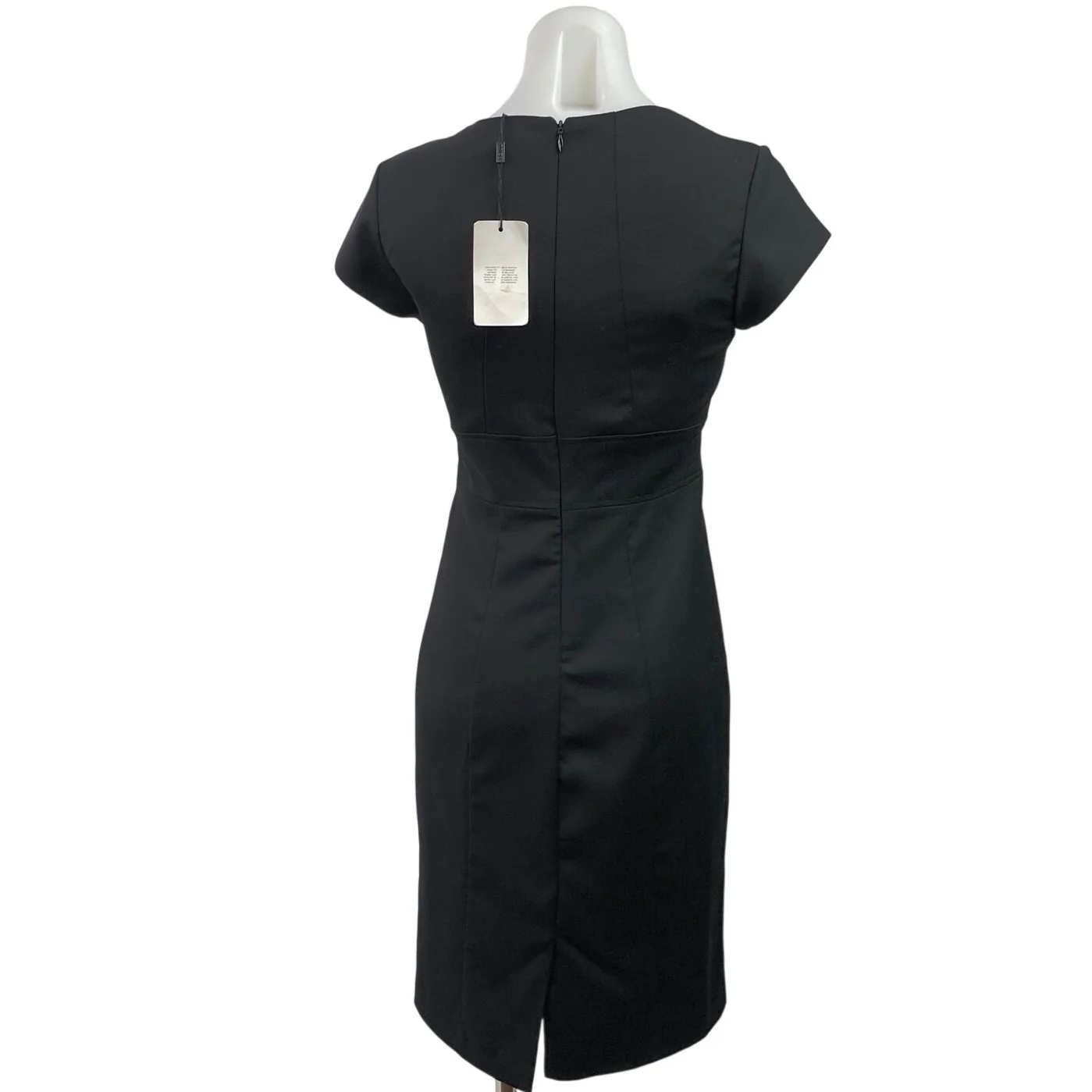 NEW Reiss Haisley Black Cap Short Sleeve Square Neck Mini Shift Bodycon Dress 4 - Image 3