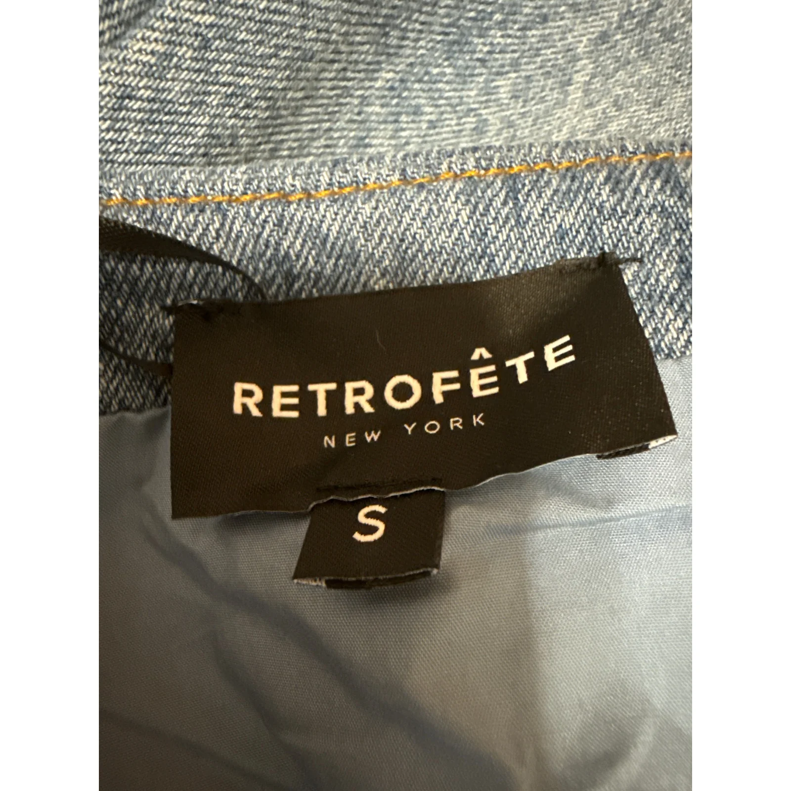 NEW Retrofete Blue Denim Strapless Sleeveless Mini A-Line Tank Tube Dress Size S - Image 3