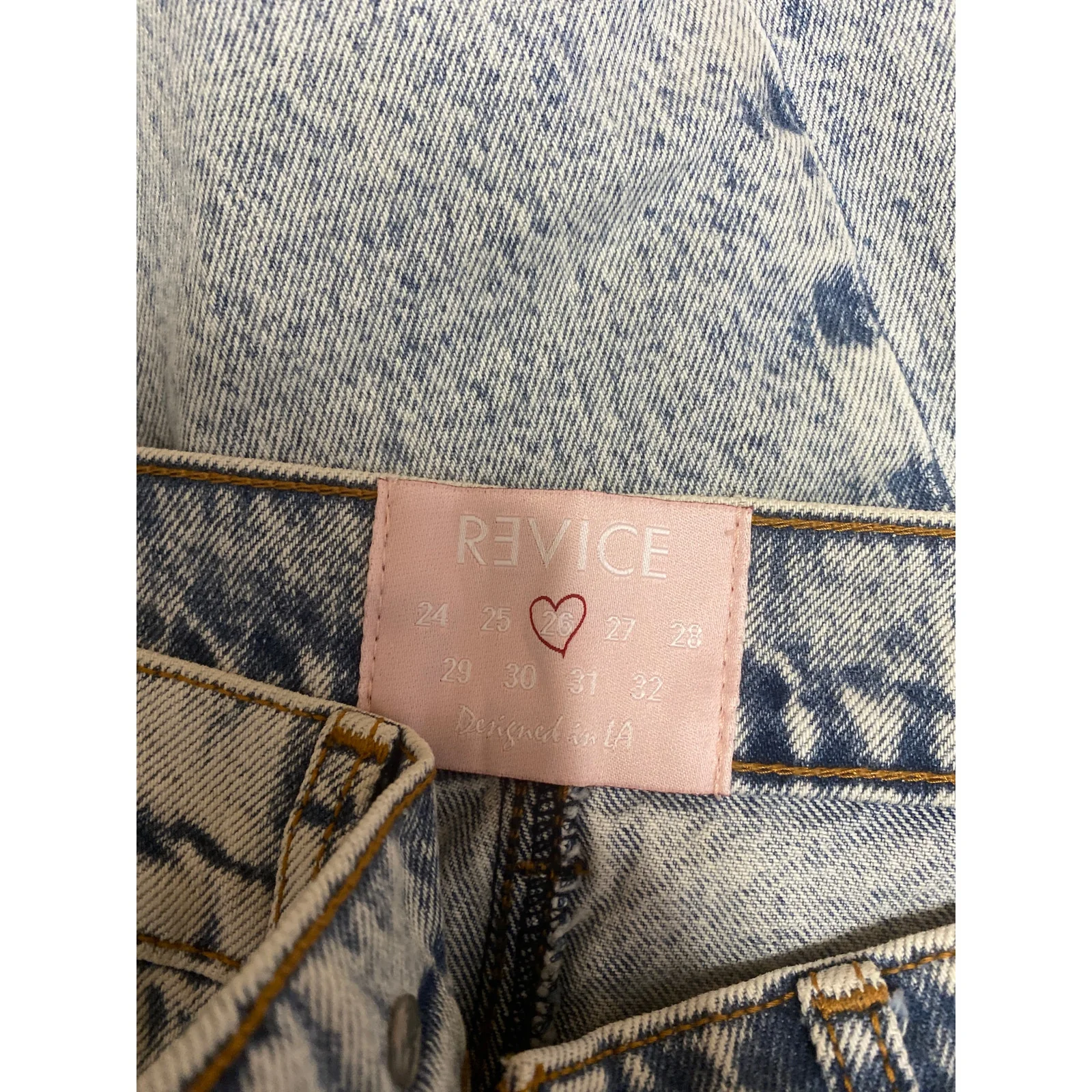 NEW Revice Women's Blue Acid Wash High Waisted Flare Cropped Denim Jeans Size 26 - Image 4