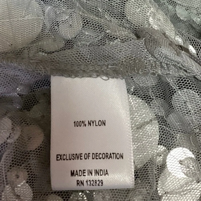 NEW Revolve x Lovers & Friends Quinn Embelished Sequin Silver Coachella Skirt S - Image 5