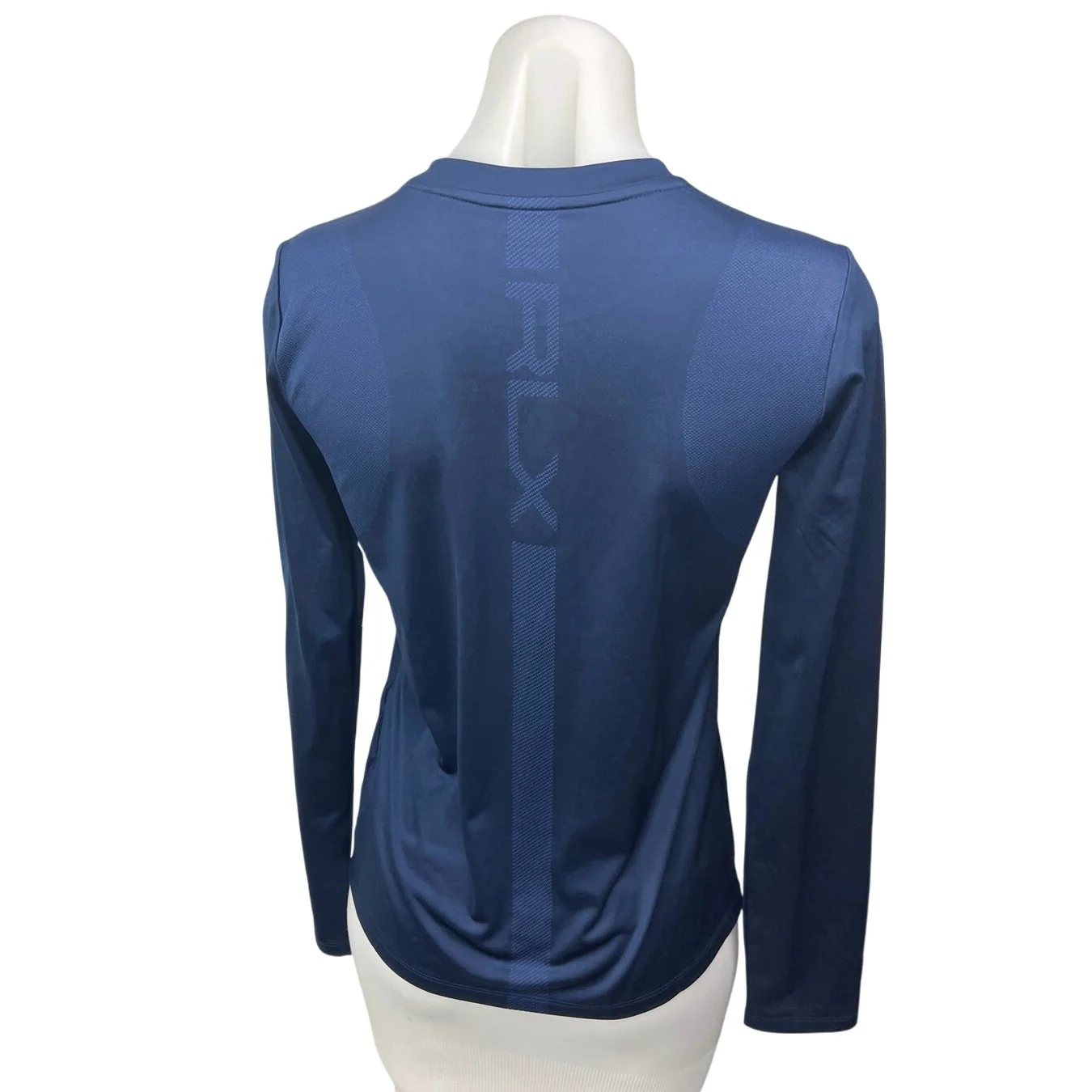 NEW RLX Ralph Lauren Micro Poly Jacquard Women's Blue Long Sleeve Shirt Top S - Image 2