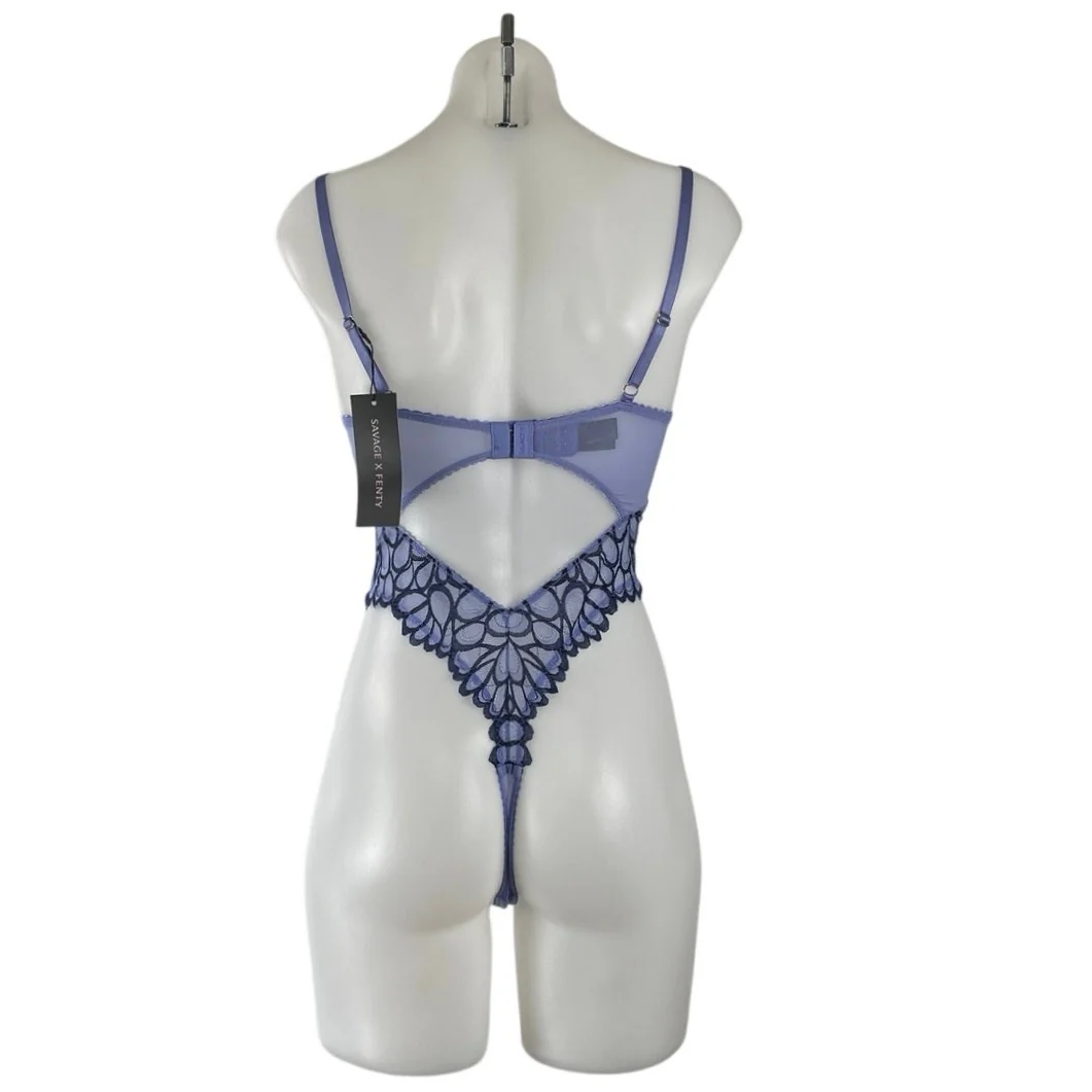 NEW Savage X Fenty Savage Not Sorry Floral Underwire Lace Teddy Cami Lingerie XS - Image 4
