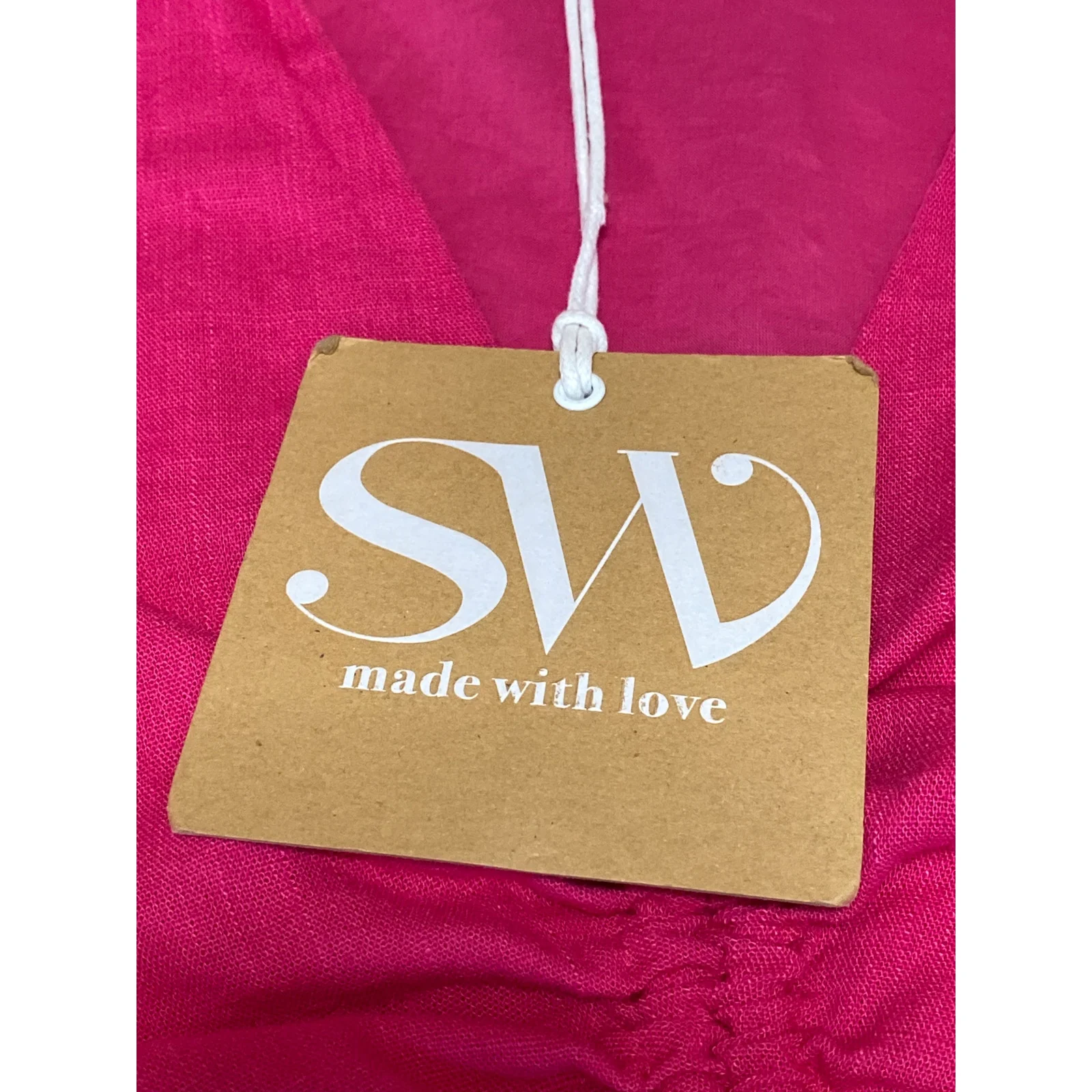 NEW Seven Wonders Pink Sleeveless Deep V Neck Ruched Tank Blouse Top Size L - Image 3