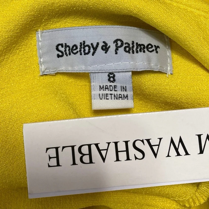 NEW Shelby & Palmer Yellow Gold Chain Sleeveless Knit Mini Sheath Dress Size 8 - Image 4