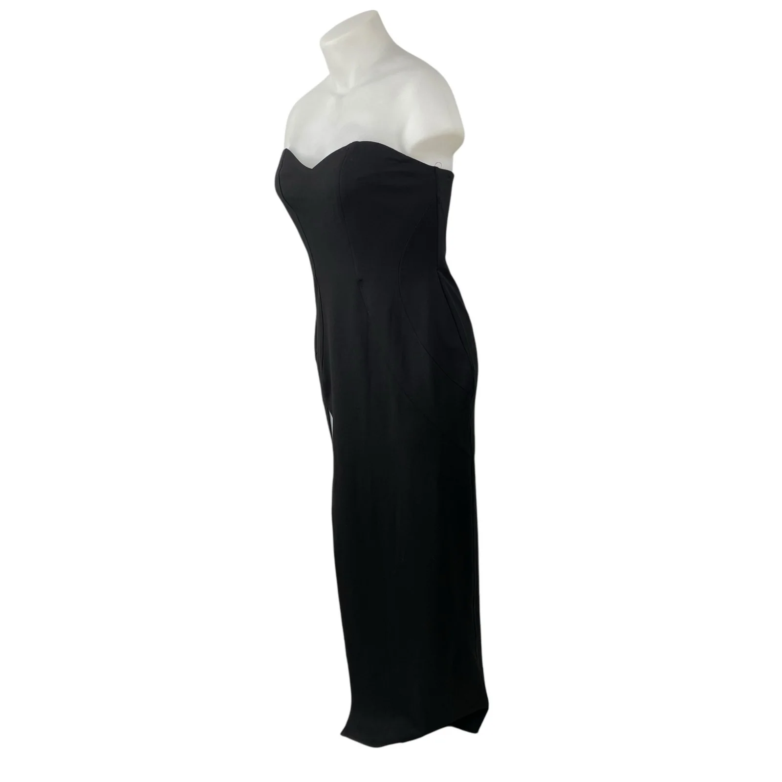 NEW Showpo Oriella Panelled Thigh Split Strapless Bandeau Maxi Bodycon Dress 14 - Image 3
