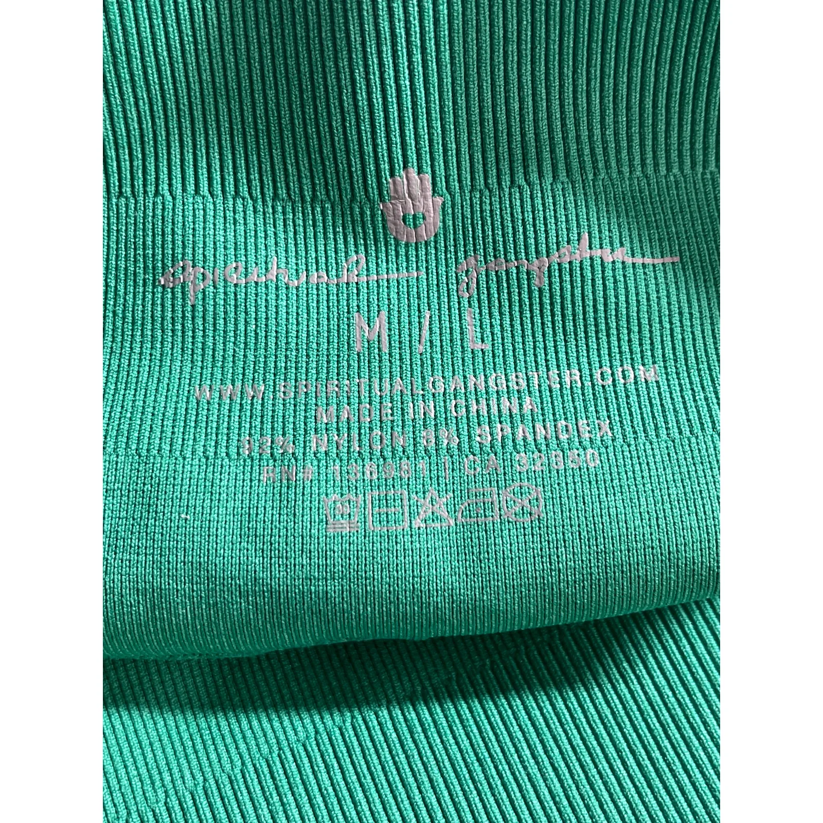 NEW Spiritual Gangster Women's Green High Rise Yoga Athletic Leggings Pants M/L - Image 9