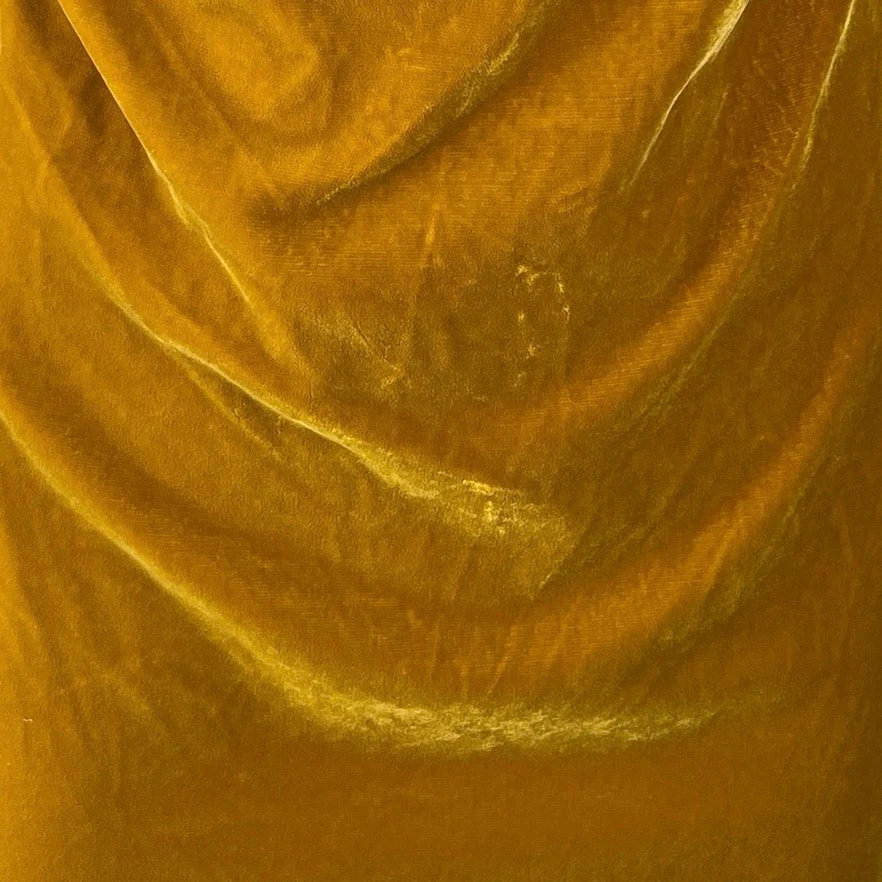 NEW Staud Gold Velvet Velour Cowl Neck Slit Lace Up Back Maxi Slip Dress Size L - Image 4