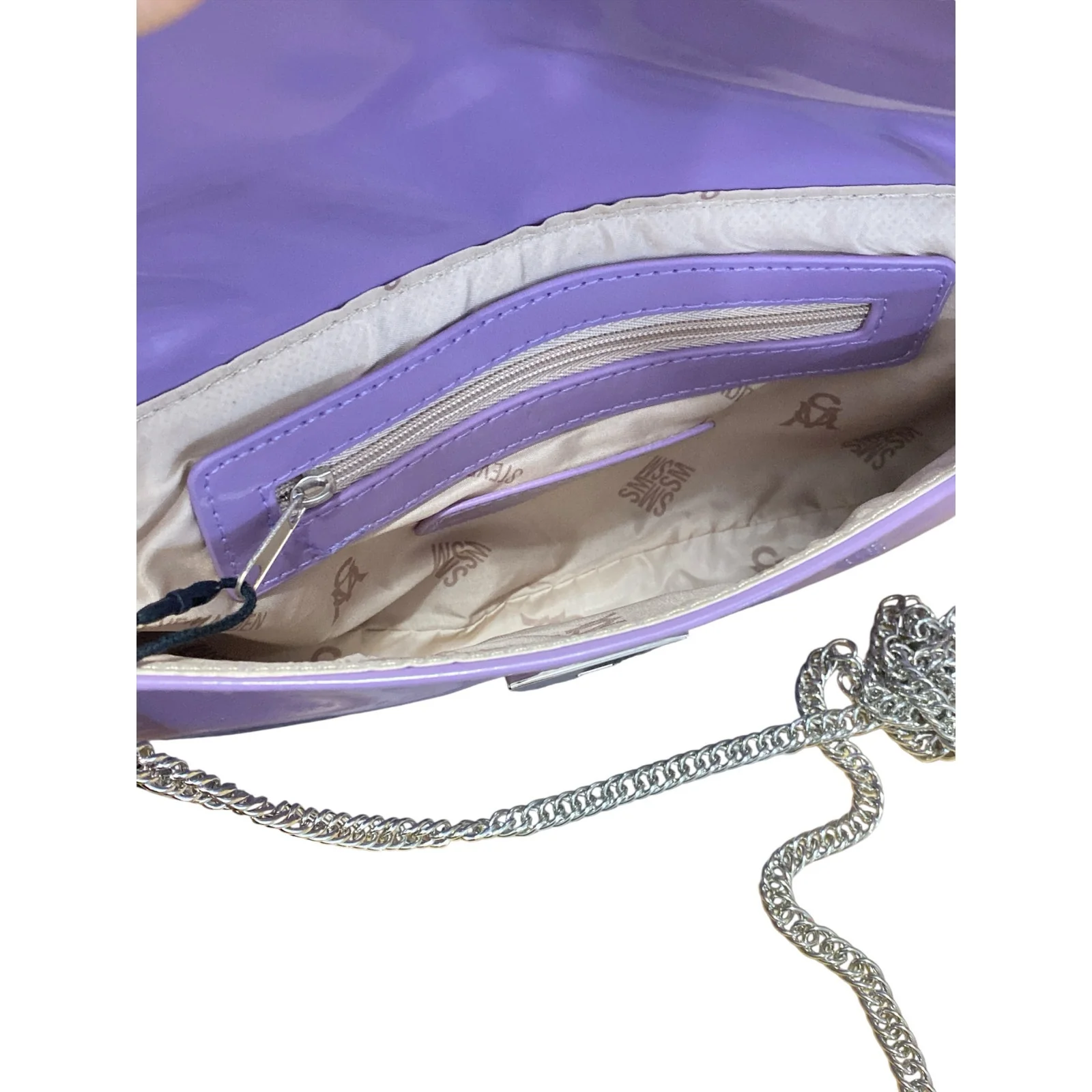 NEW Steve Madden Women's Glossy Purple Wristlet Clutch Crossbody Handbag OS - Image 6