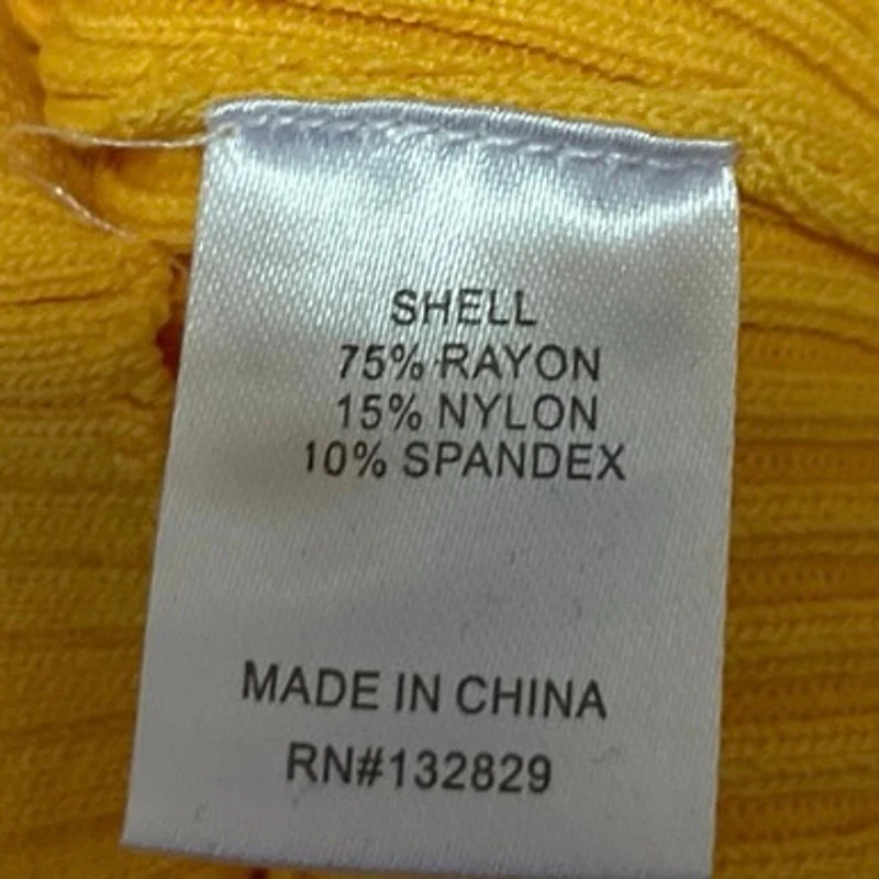 NEW Superdown Yellow Ribbed Knit High Waisted Fitted Mini Pencil Skirt M - Image 5