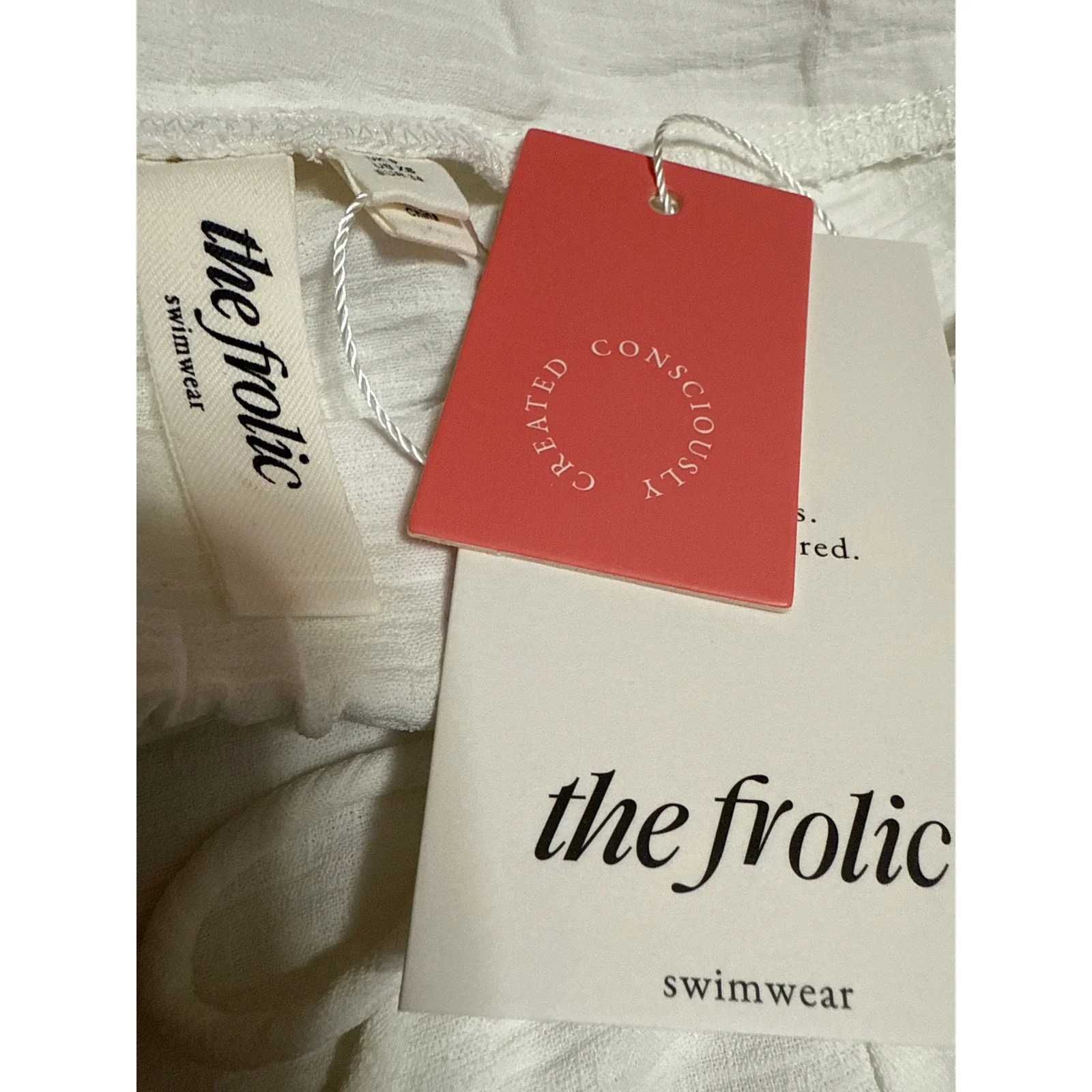 NEW The Frolic White Slit Drawstring High Rise Wide Leg Beach Pants Size XS - Image 4