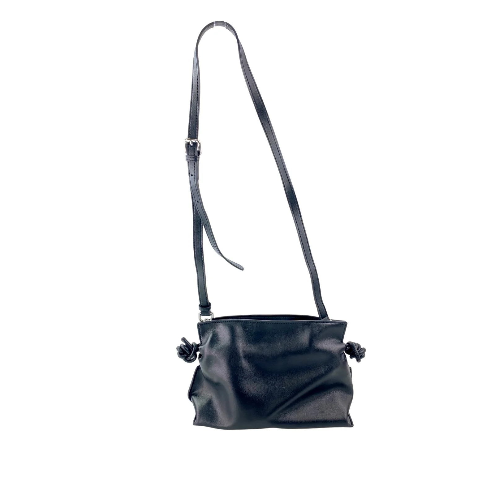 NEW Tiffany & Fred Black Leather Loewe Flamenco Dupe Crossbody Clutch Bag OS - Image 2