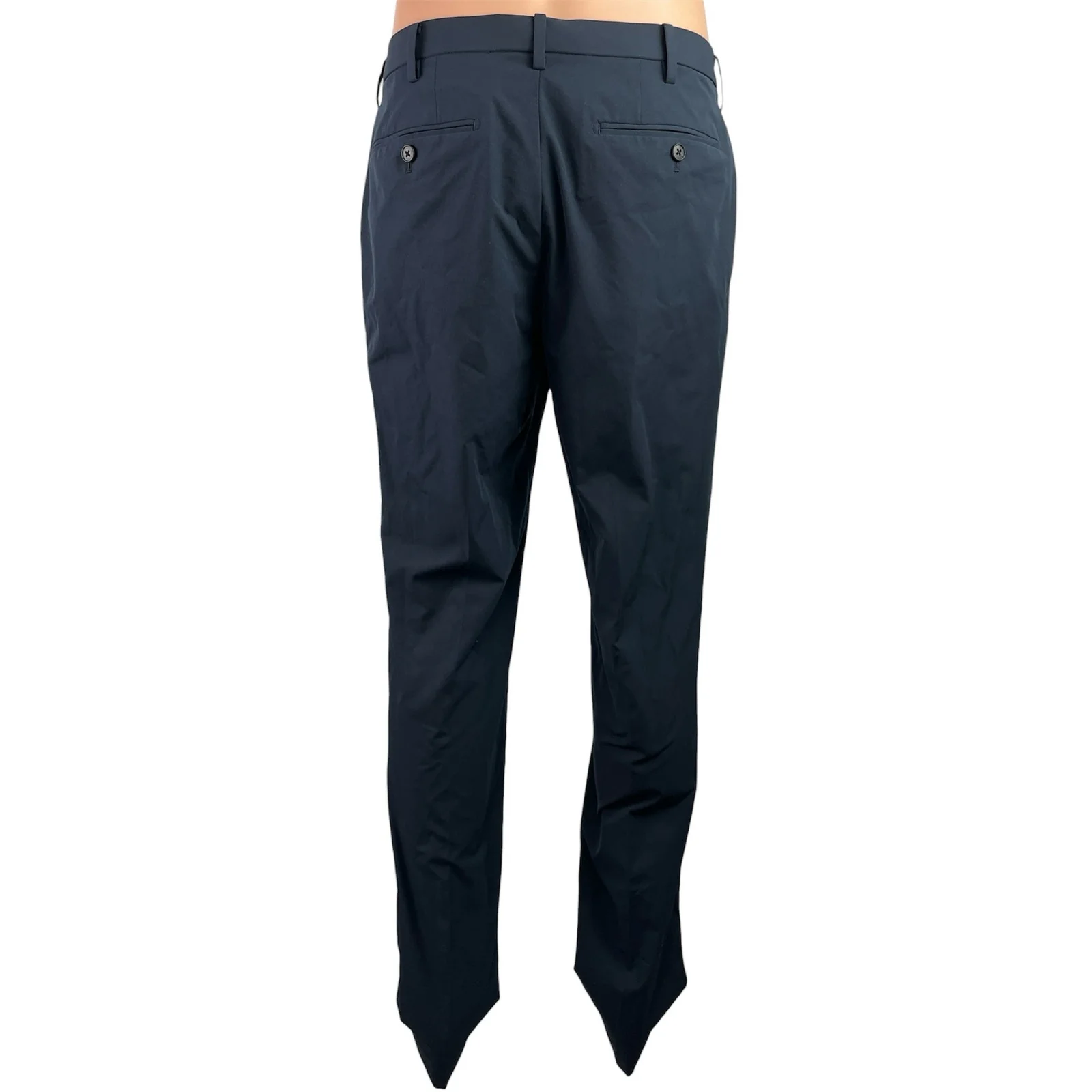 NEW Uniqlo AirSense Mens Black High Waisted Straight Leg Trousers Dress Pants 32 - Image 3