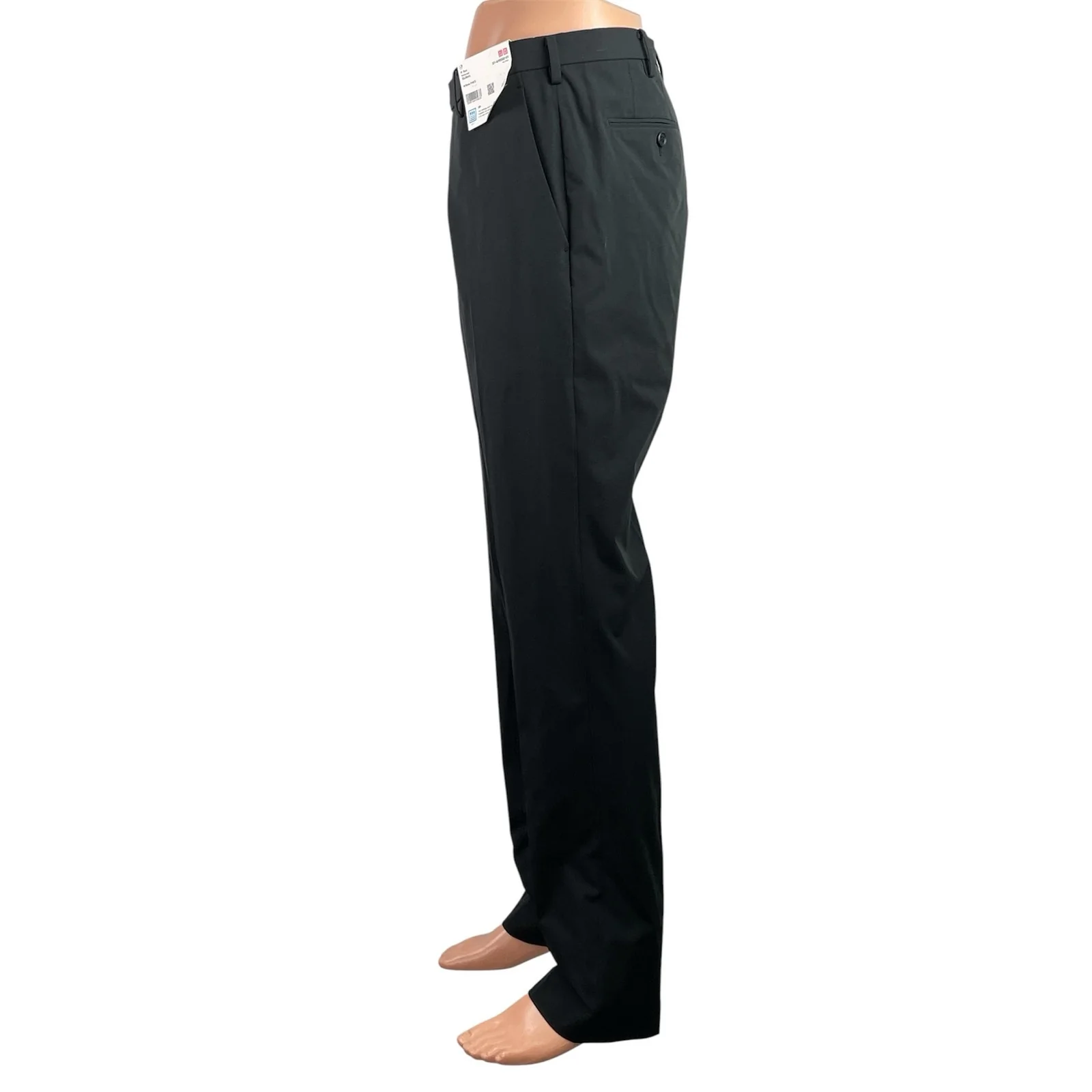 NEW Uniqlo AirSense Men's Gray High Waisted Straight Leg Trousers Dress Pants 33 - Image 2