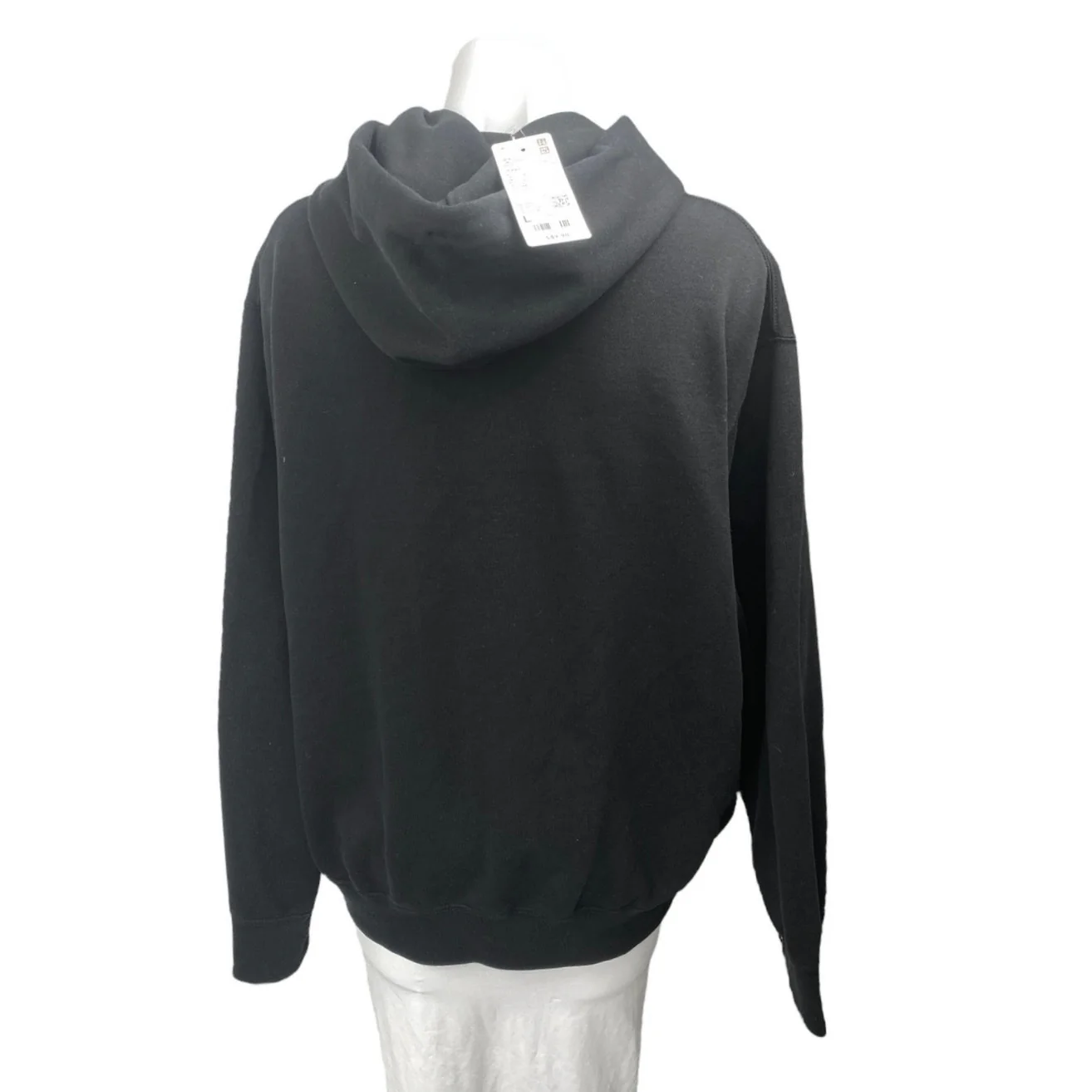 NEW Uniqlo Women's Black Blue Fanta Hoodie Hooded Knit Sweatshirt Top Size L - Image 2