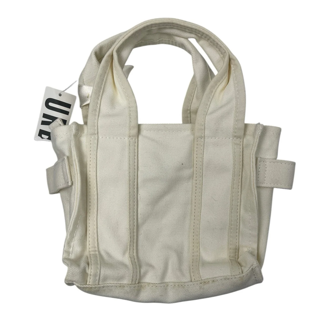 NEW Urban Outfitters BDG Serena White Canvas Zipper Mini Tote Bag Handbag OS - Image 2