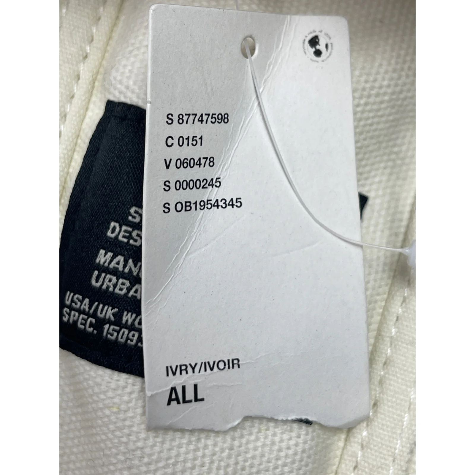 NEW Urban Outfitters BDG Serena White Canvas Zipper Mini Tote Bag Handbag OS - Image 4
