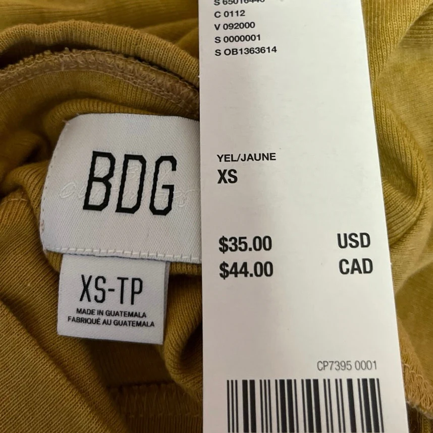 NEW Urban Outfitters BDG Yellow Turtleneck Pullover Long Sleeve Sweater Top XS - Image 3