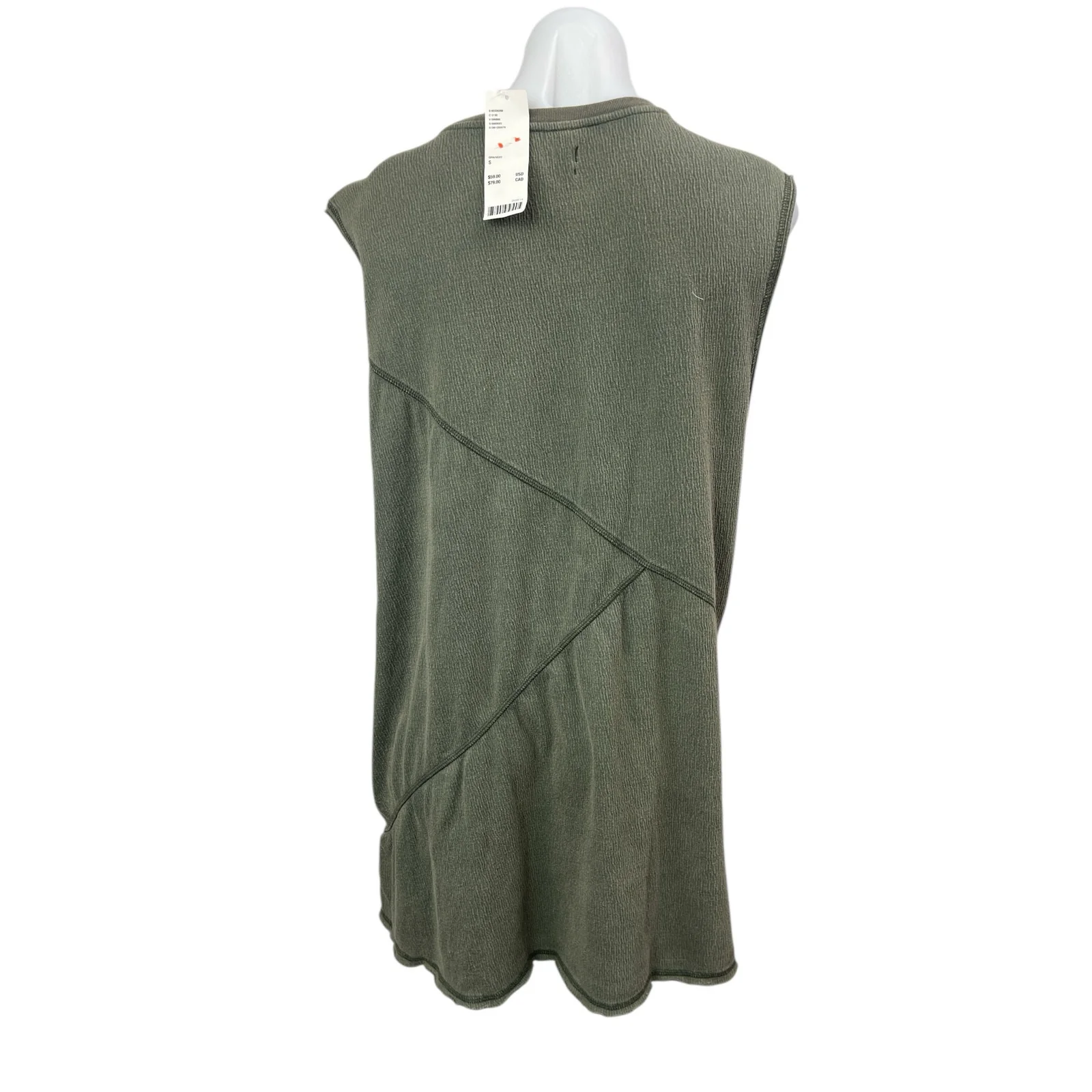 NEW Urban Outfitters Green Sleeveless Crew Neck Mini Muscle Tank Shift Dress S - Image 2