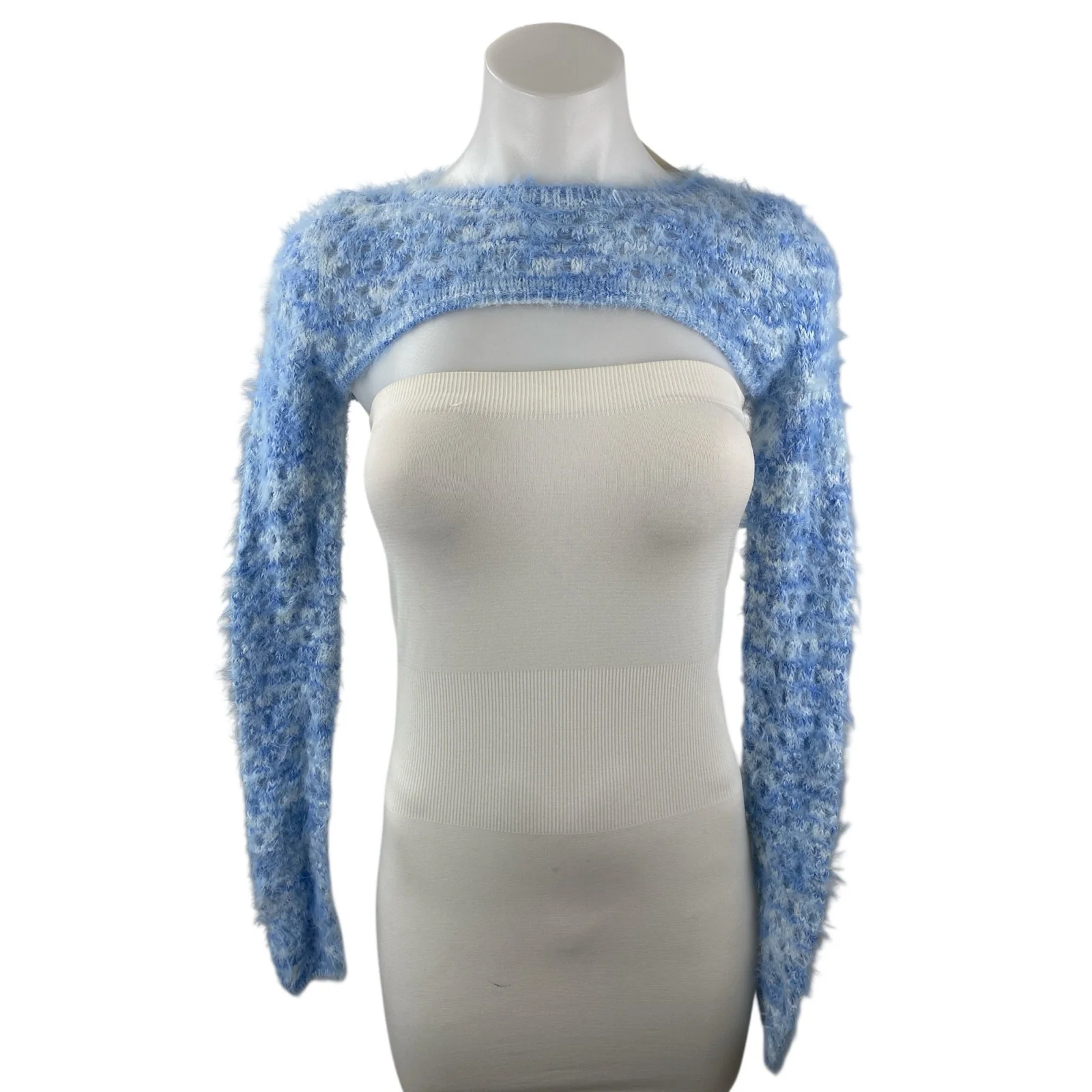 NEW Urban Outfitters Whitney Fuzzy Knit Long Sleeve Shrug Bolero Sweater Top S
