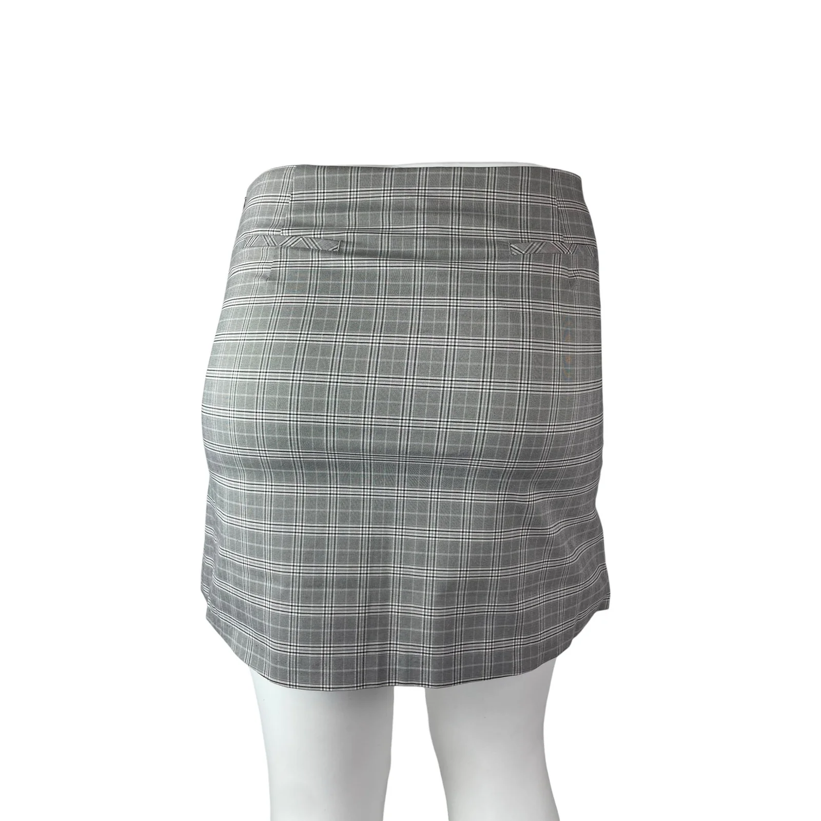 NEW Wayf Women's Gray Plaid Flannel Tartan Slit High Waist Mini Pencil Skirt XL - Image 3