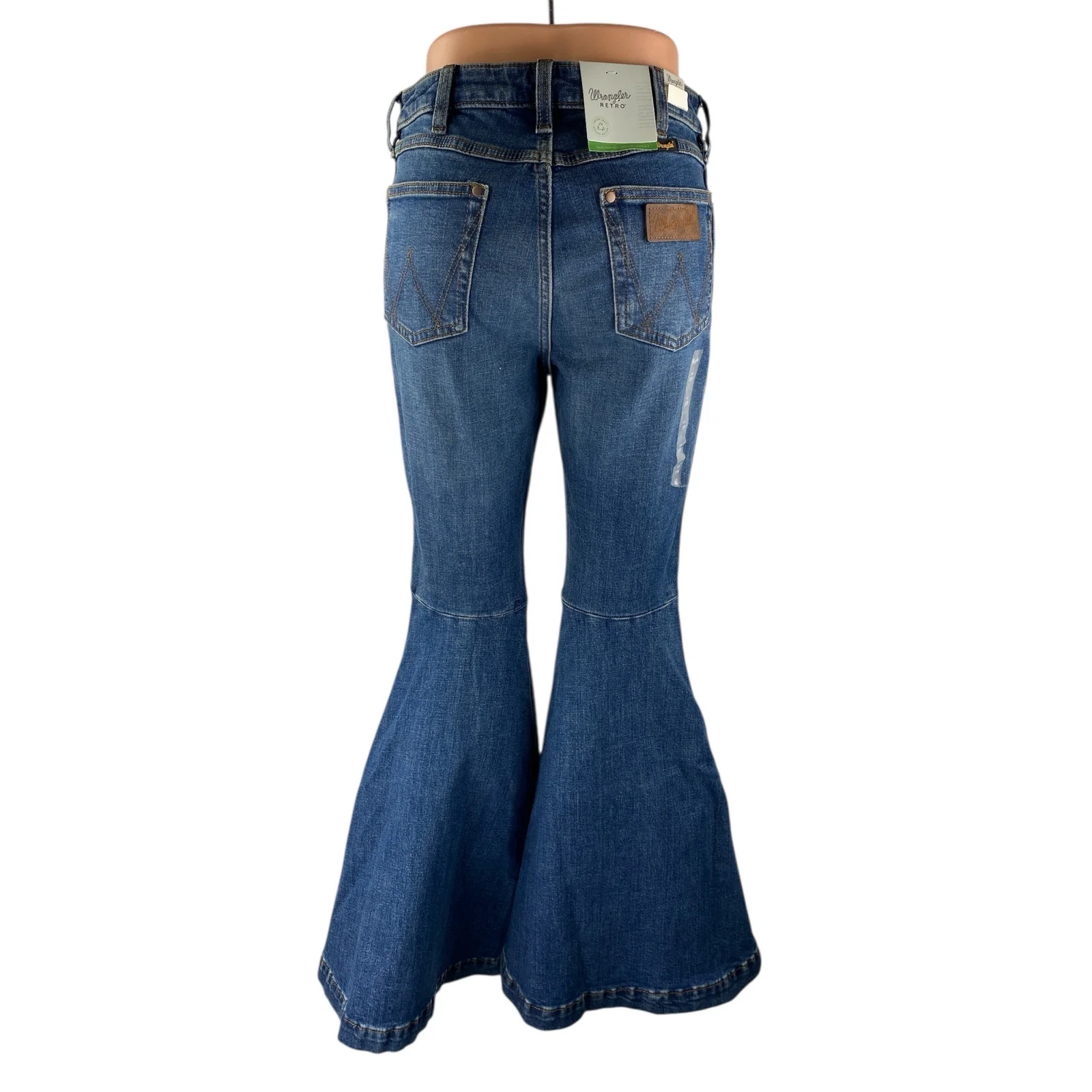 NEW Wrangler Retro Women Blue High Rise Flare Bootcut Bell Bottom Denim Jeans 27 - Image 2