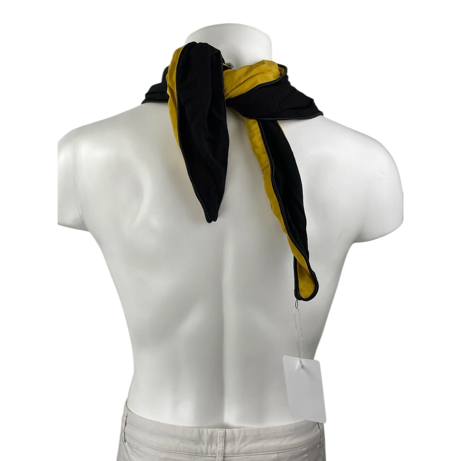 NEW Wrapped Men's Black Yellow Winter Neckroll Triangle Wrap Scarf One Size - Image 2