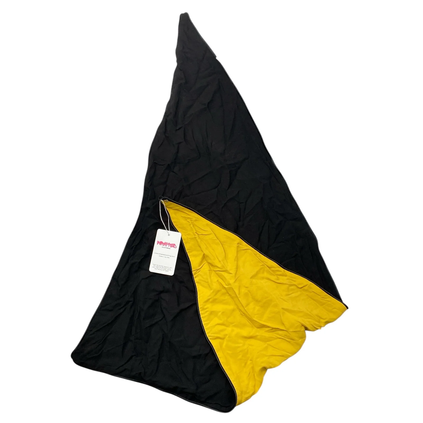 NEW Wrapped Men's Black Yellow Winter Neckroll Triangle Wrap Scarf One Size - Image 3