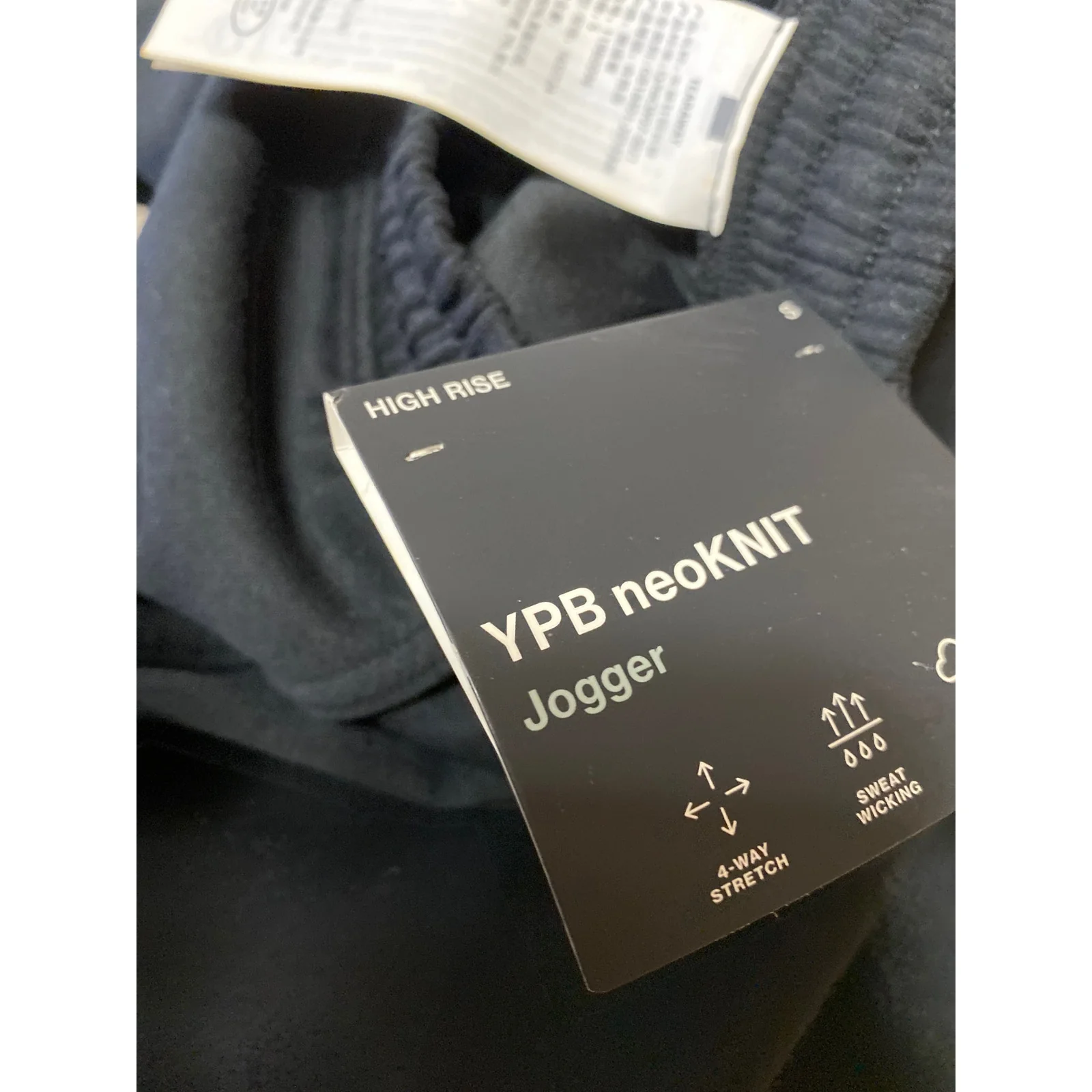 NEW YPB Your Personal Best Black NeoKnit High Rise Cargo Jogger Sweat Pants S - Image 5