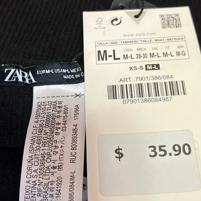 NEW Zara Black Sleeveless Rib Knit Crochet Cami Camisole Mini Bodycon Dress M/L - Image 4