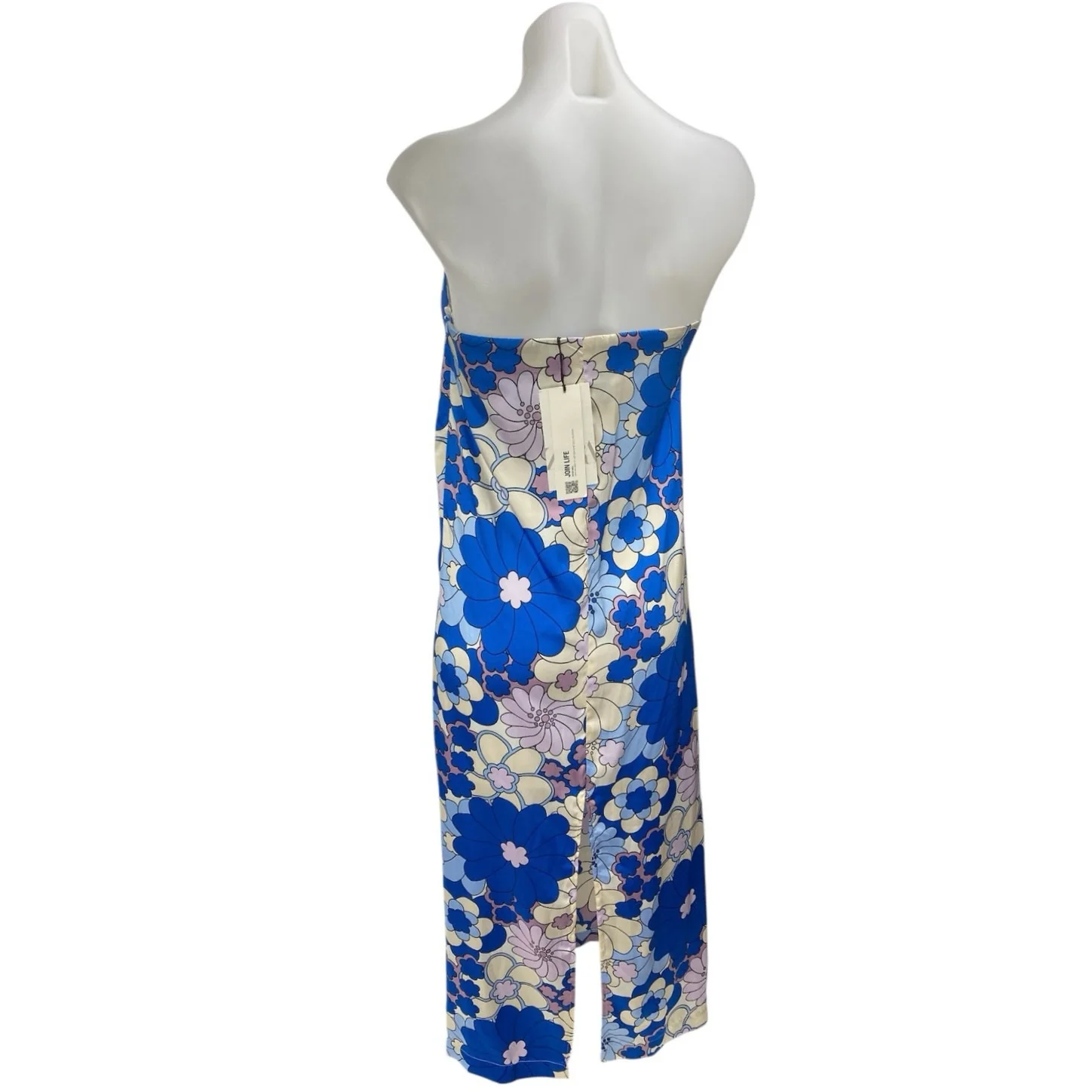 NEW Zara Multicolor Silky Satin Floral Sleeveless Strapless Tube Tank Dress XS - Image 2