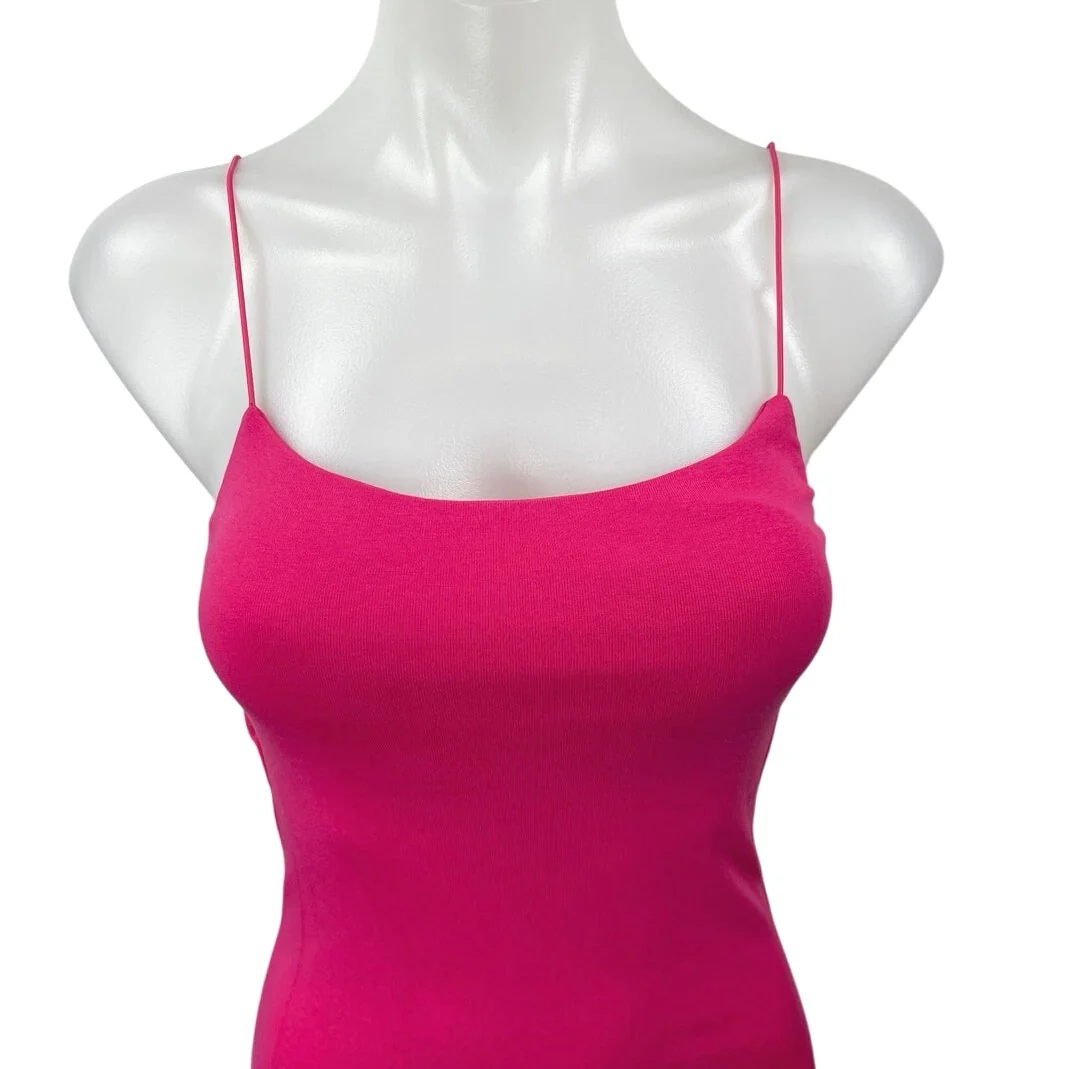 NEW Zara Pink Knit Sleeveless Cami Camisole Mini Bodycon Sweater Tank Dress Sz M - Image 3