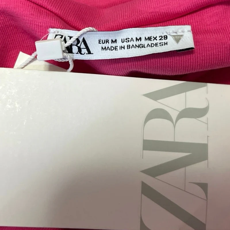 NEW Zara Pink Knit Sleeveless Cami Camisole Mini Bodycon Sweater Tank Dress Sz M - Image 4