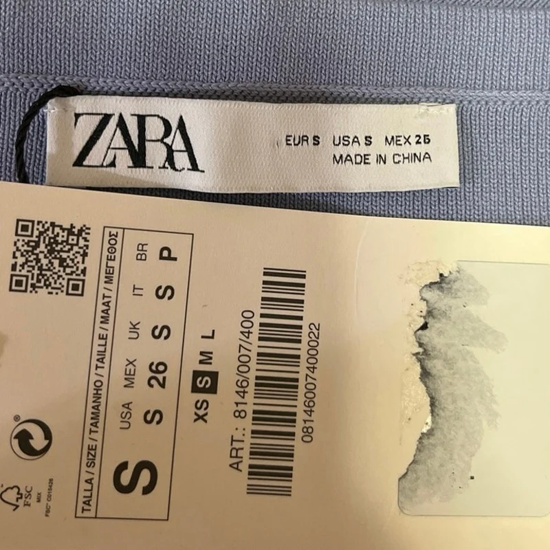 NEW Zara Purple Ribbed Sleeveless V-Neck Stretch Knitted Cropped Bra Tank Top S - Image 3