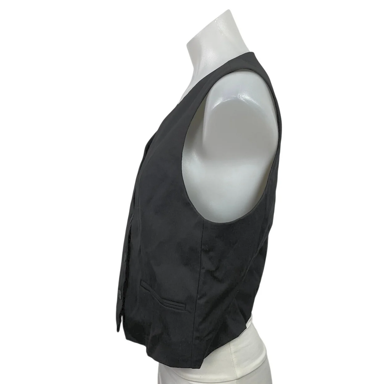 NEW Zara Women's Black Sleeveless V Neck Button Down Cropped Vest Top Size L - Image 2