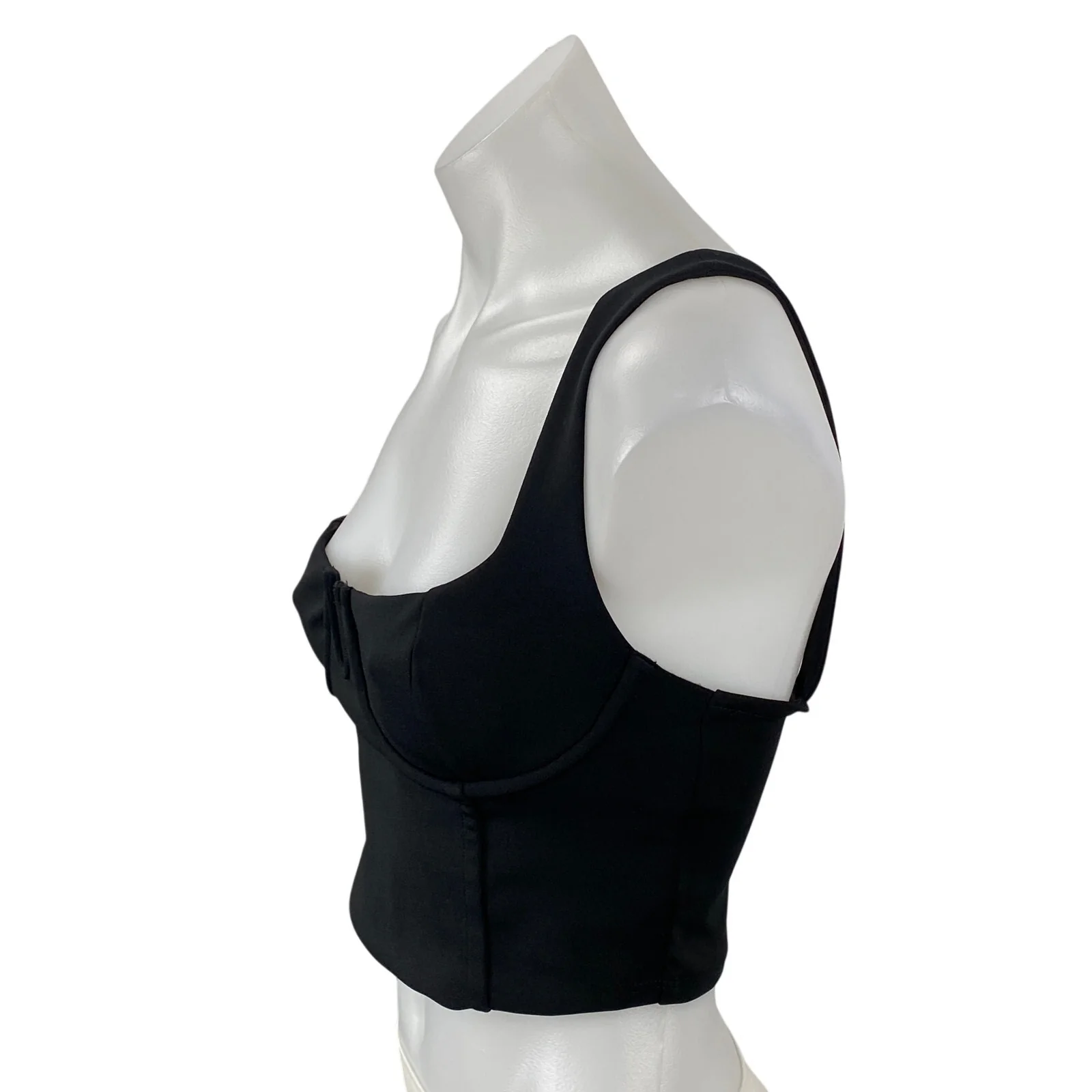 NEW Zara Women's Black Square Neck Notch Sleeveless Cami Tank Crop Top Size S - Image 3