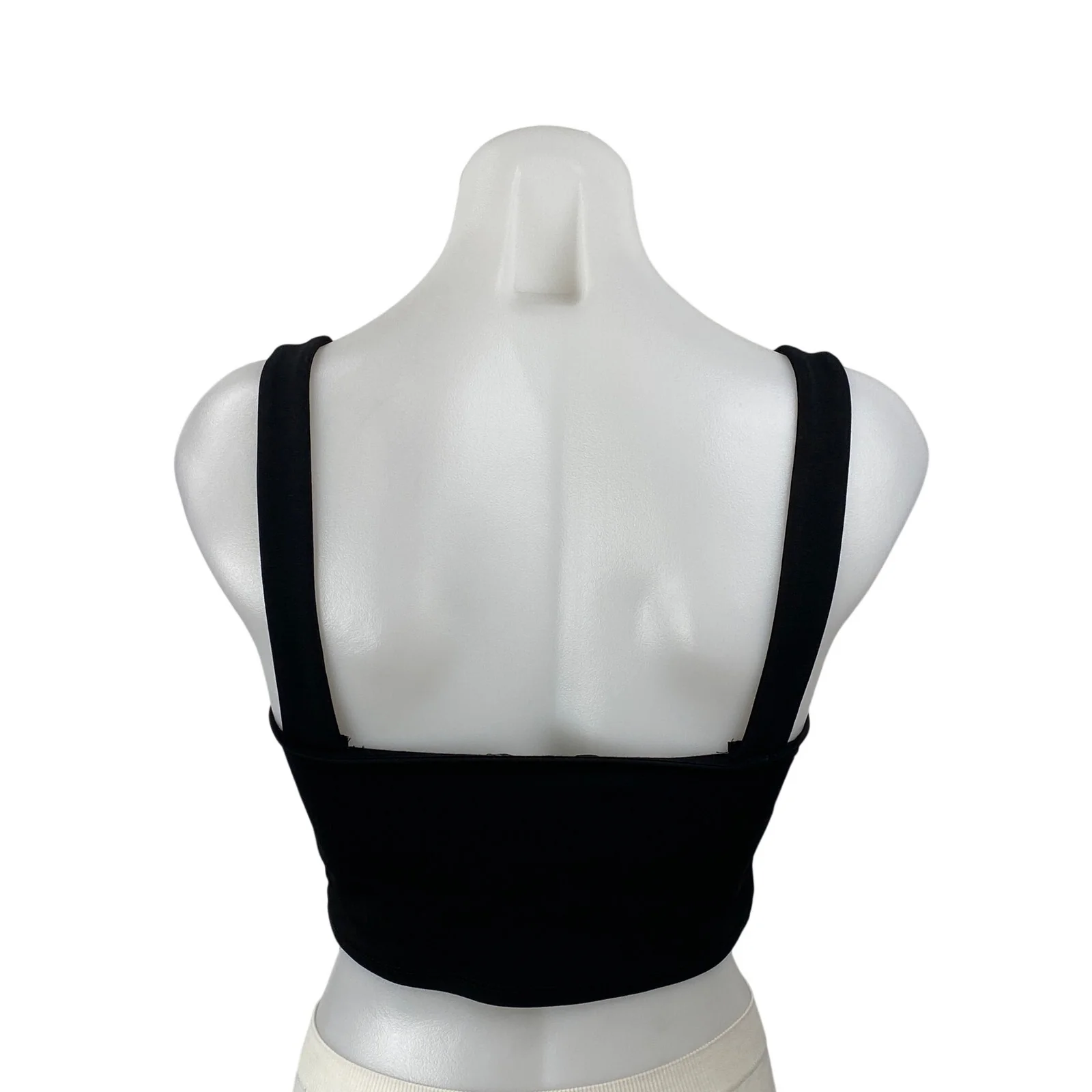 NEW Zara Women's Black Square Neck Notch Sleeveless Cami Tank Crop Top Size S - Image 4