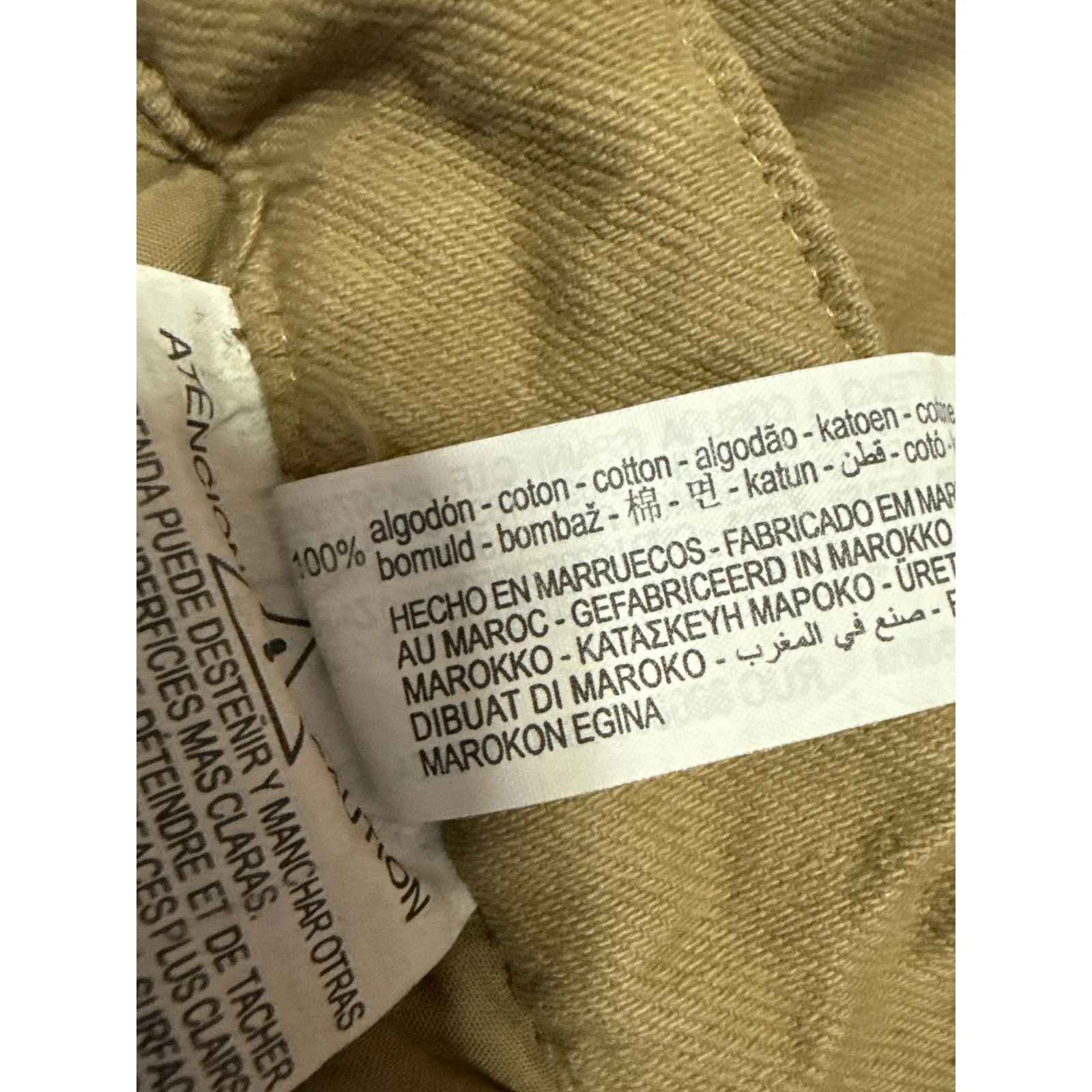 NEW Zara Women's Brown Beige Straight Wide Leg High Waist Cargo Trousers Pants M - Image 5