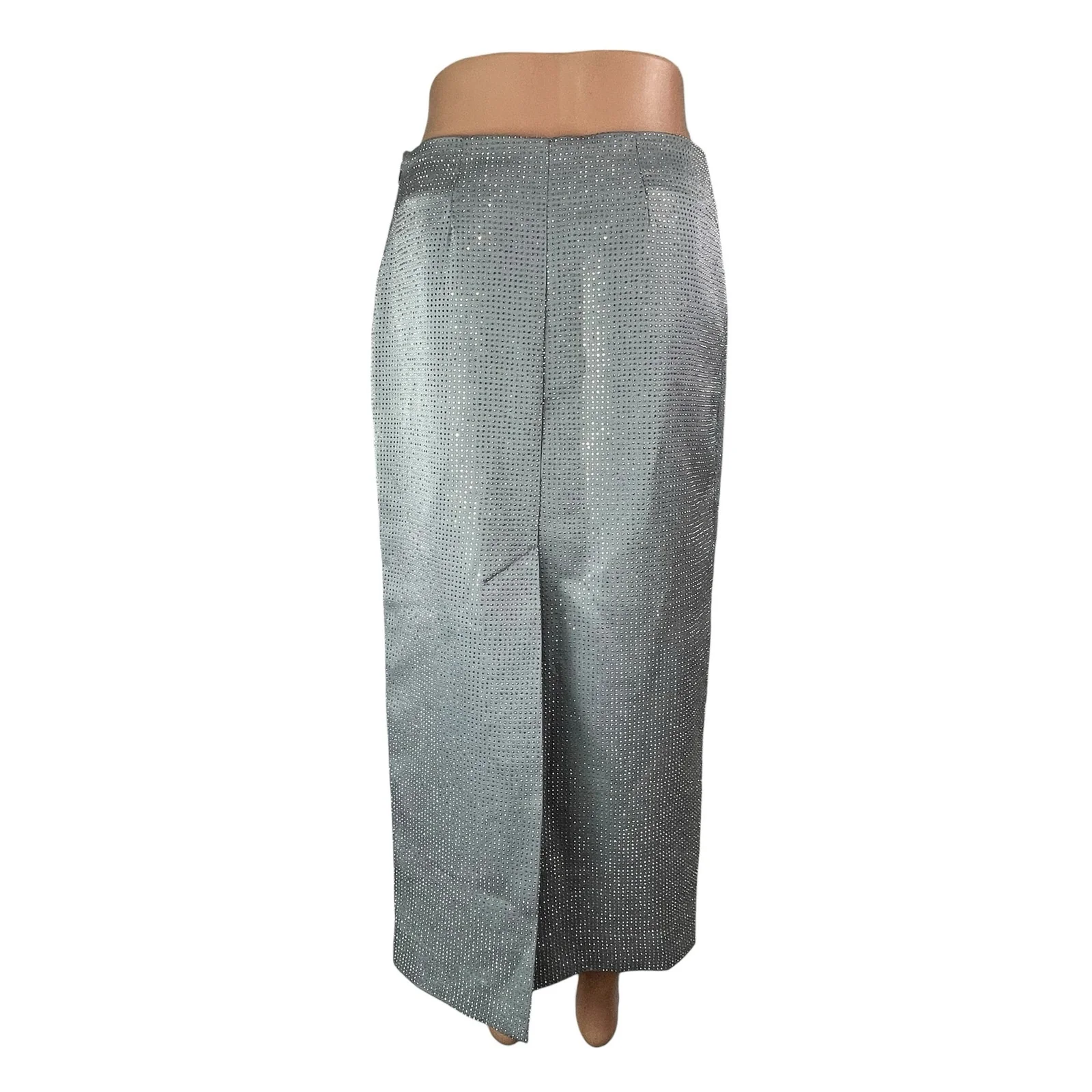 NEW Zara Women's Gary Shimmer Rhinestones Back Slit Maxi Straight Pencil Skirt S - Image 2