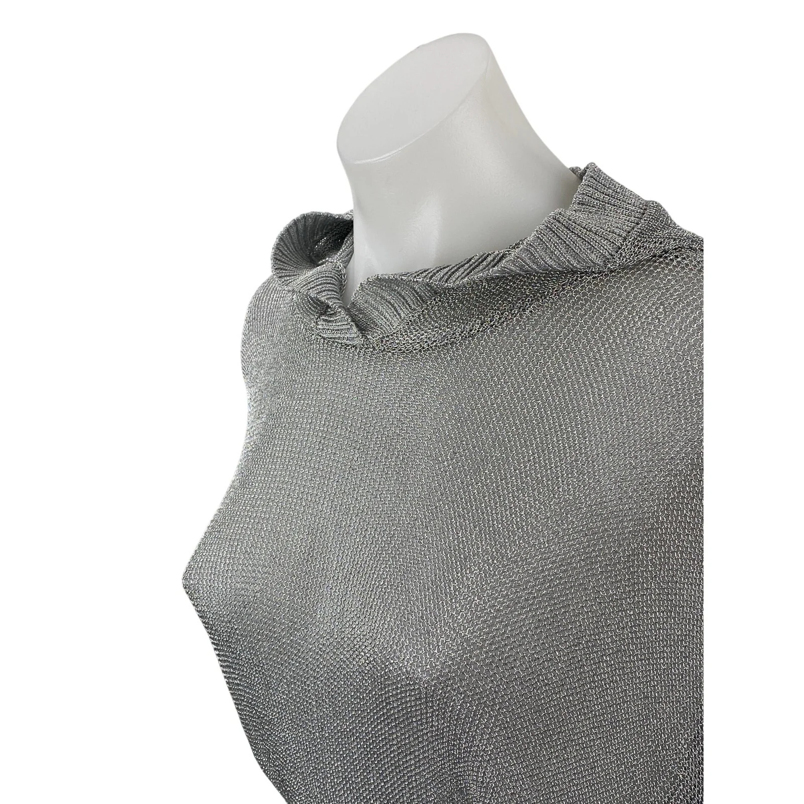 NEW Zara Women's Gray Hoodie Hooded Long Dolman Sleeve Knit Sweater Top Size S - Image 3