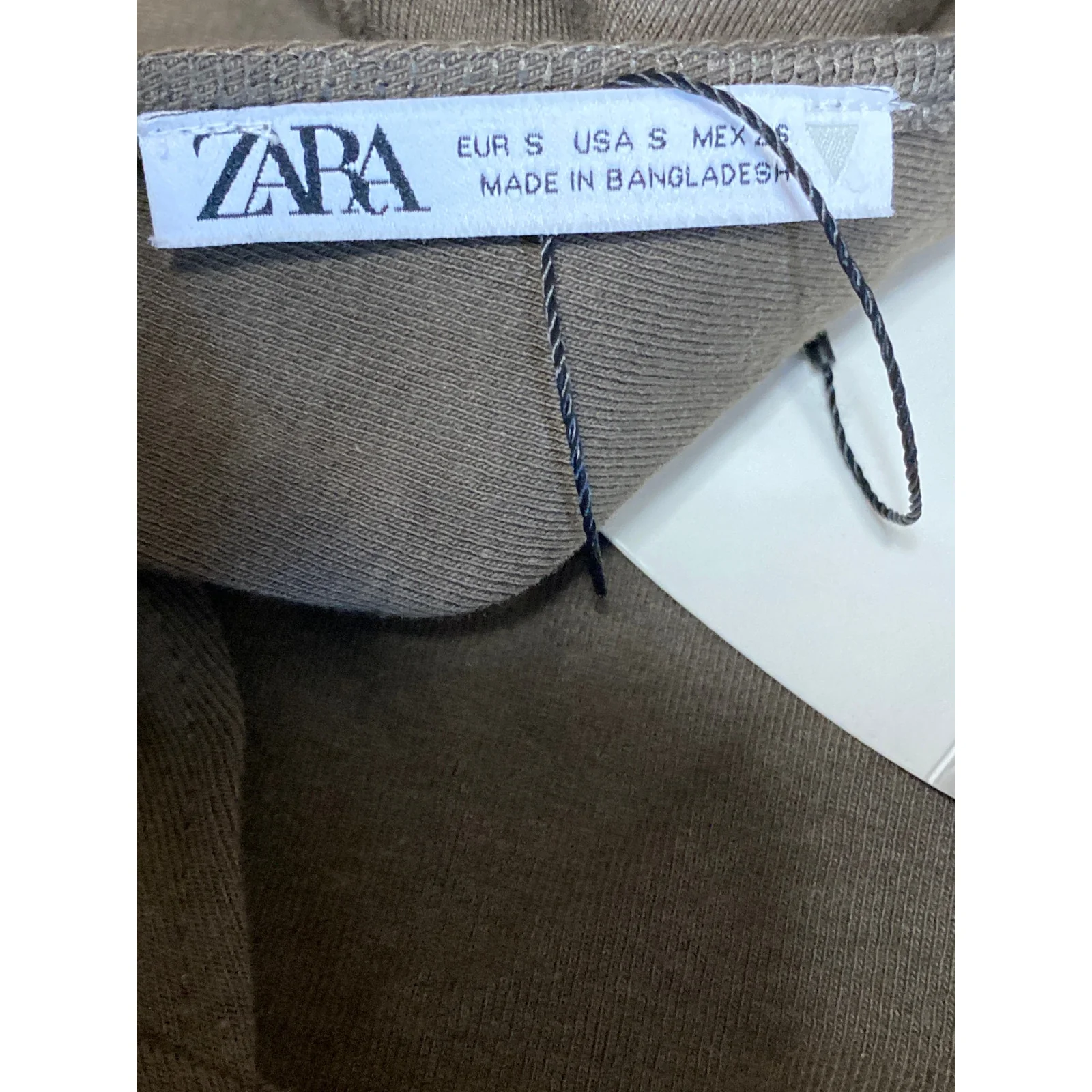 NEW Zara Women's Olive Green Open Back Knit Backless Long Sleeve Crop Top Size S - Image 6