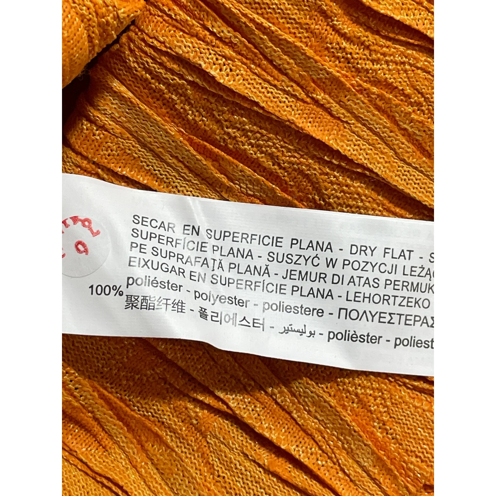 NEW Zara Women's Orange Ribbed Sleeveless Tank Top Midi Straight Skirt Set Sz M - Image 7