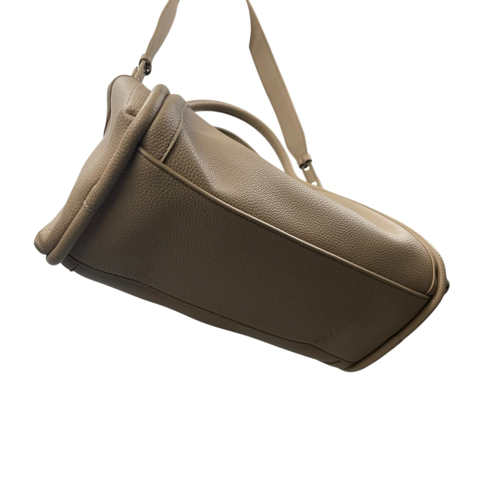 Newbella Kelly Light Beige Nude Faux Leather Vegan Pebble Crossbody Bag Handbag - Image 5
