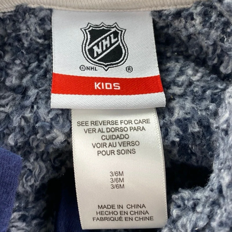 NHL Team Seattle Kraken Hockey Baby Gray Fleece Hoodie Full Zip Sleeper Sz 3/6M - Image 4